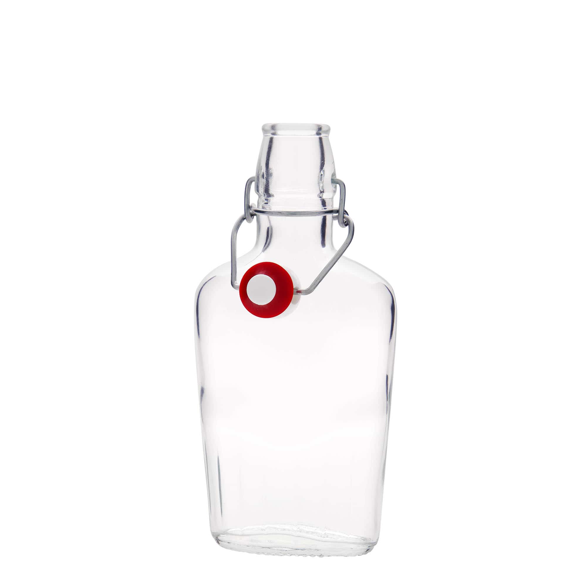 250 ml glass bottle 'Fiaschetta', oval, mouth: swing top closure