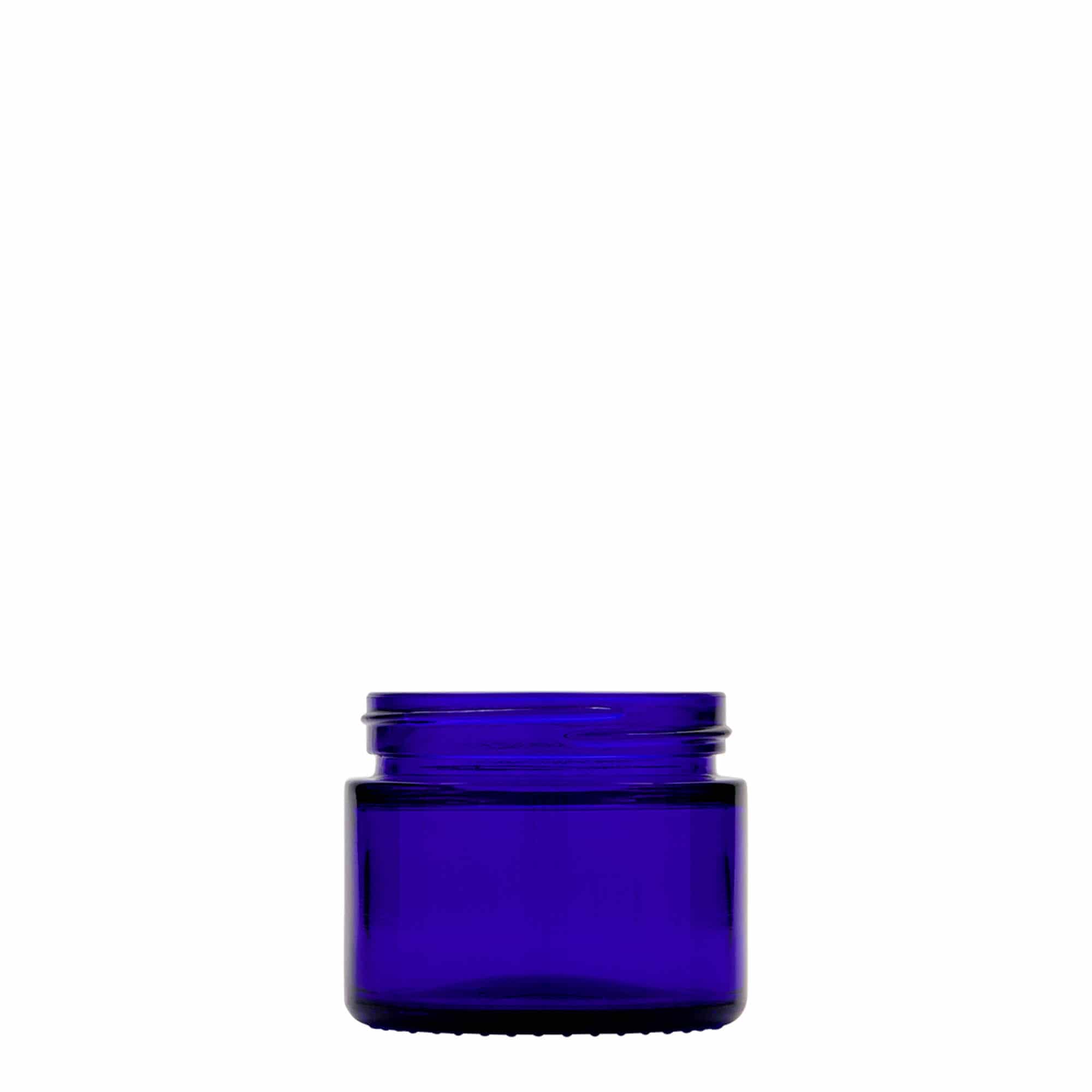 50 ml jar 'Blue Edition', glass, royal blue, opening: screw cap