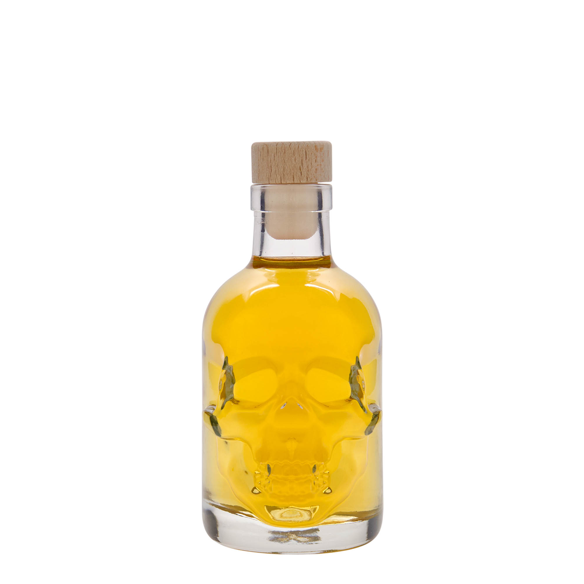 200 ml glass bottle 'Skull', opening: cork