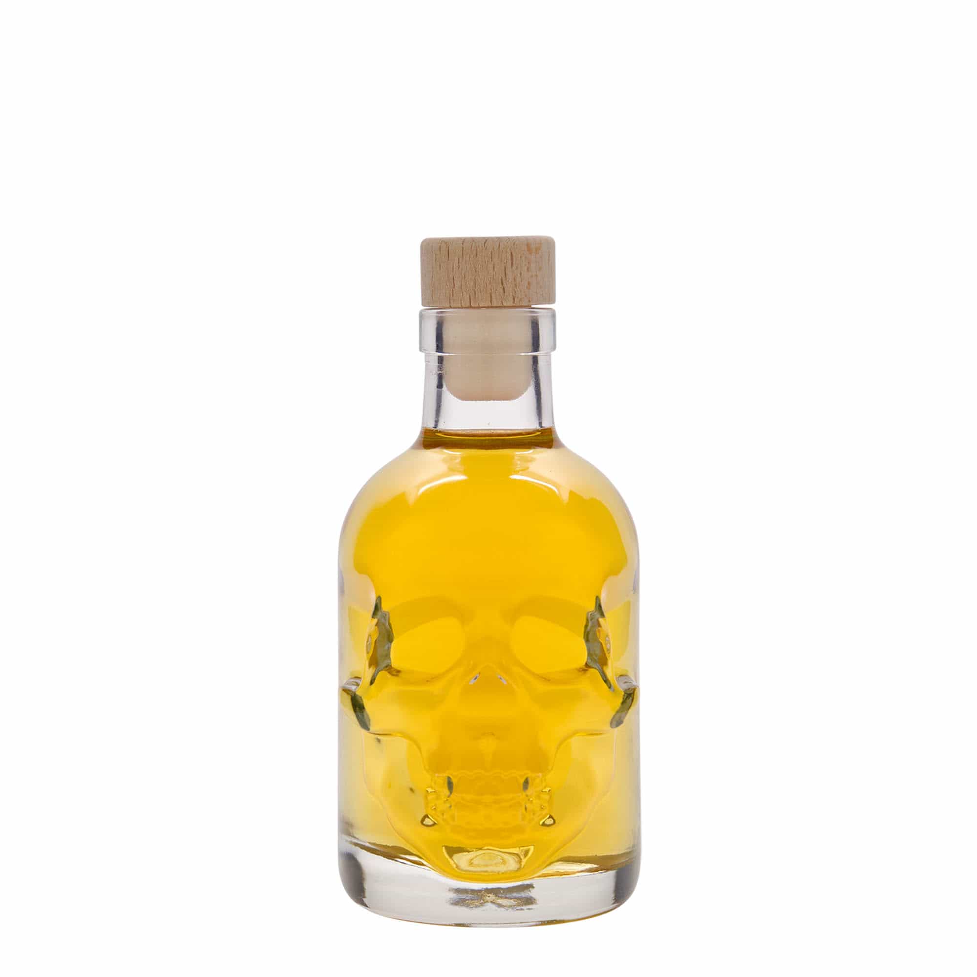 200 ml glass bottle 'Skull', opening: cork
