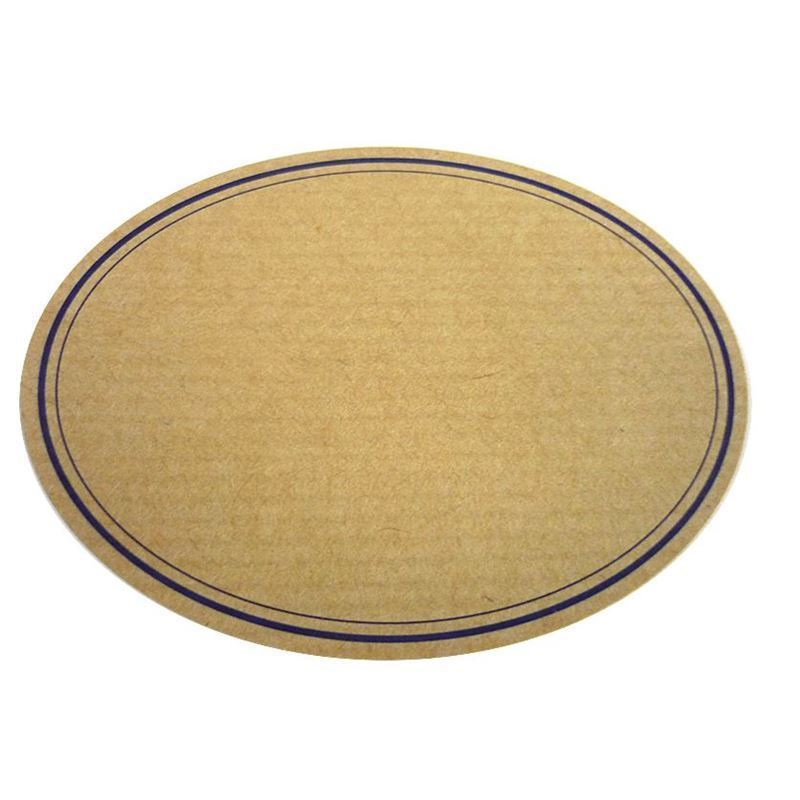 Natural label, oval, paper, blue-brown