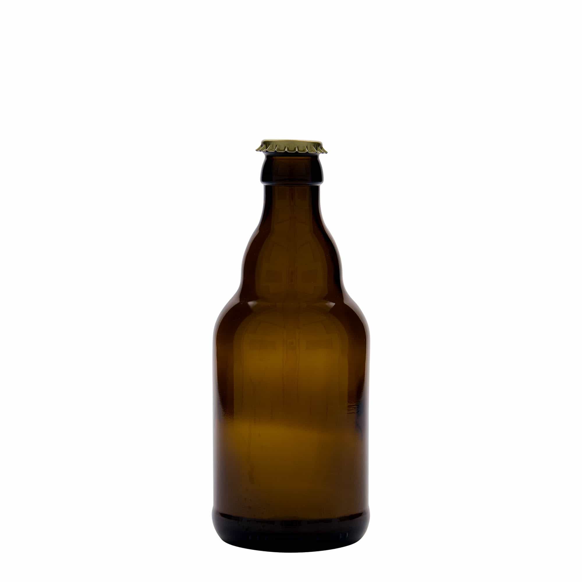 330 ml beer bottle 'Steinie', glass, brown, opening: crown cap