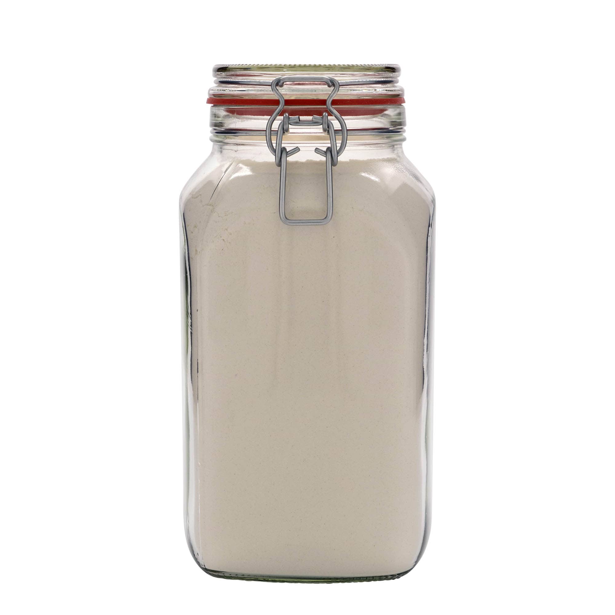 2,590 ml wire bail jar #, square, opening: wire bail closure