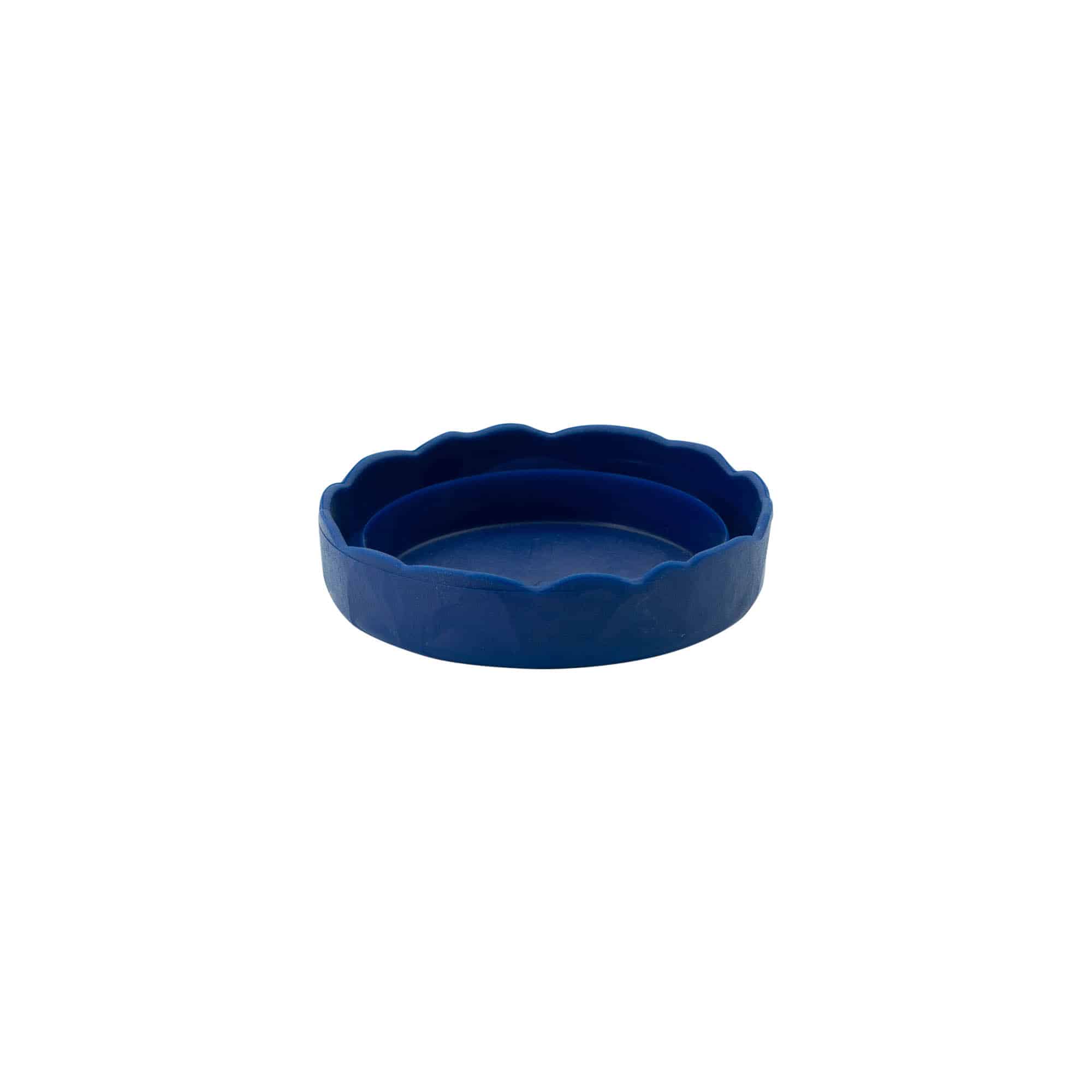 Slip lid for narrow neck ceramic pot, HDPE plastic, blue