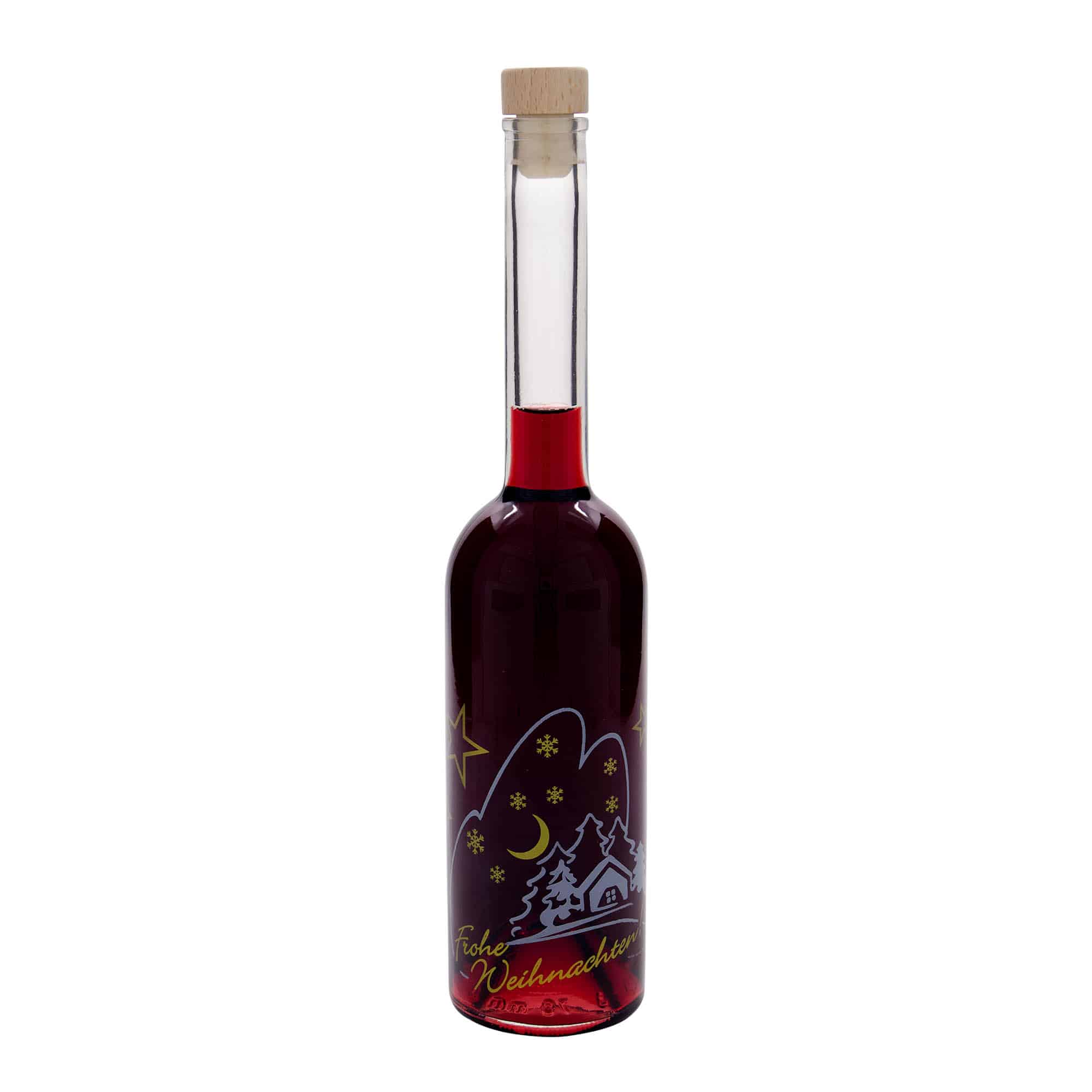 500 ml glass bottle 'Opera', motif: Christmas idyll, opening: cork