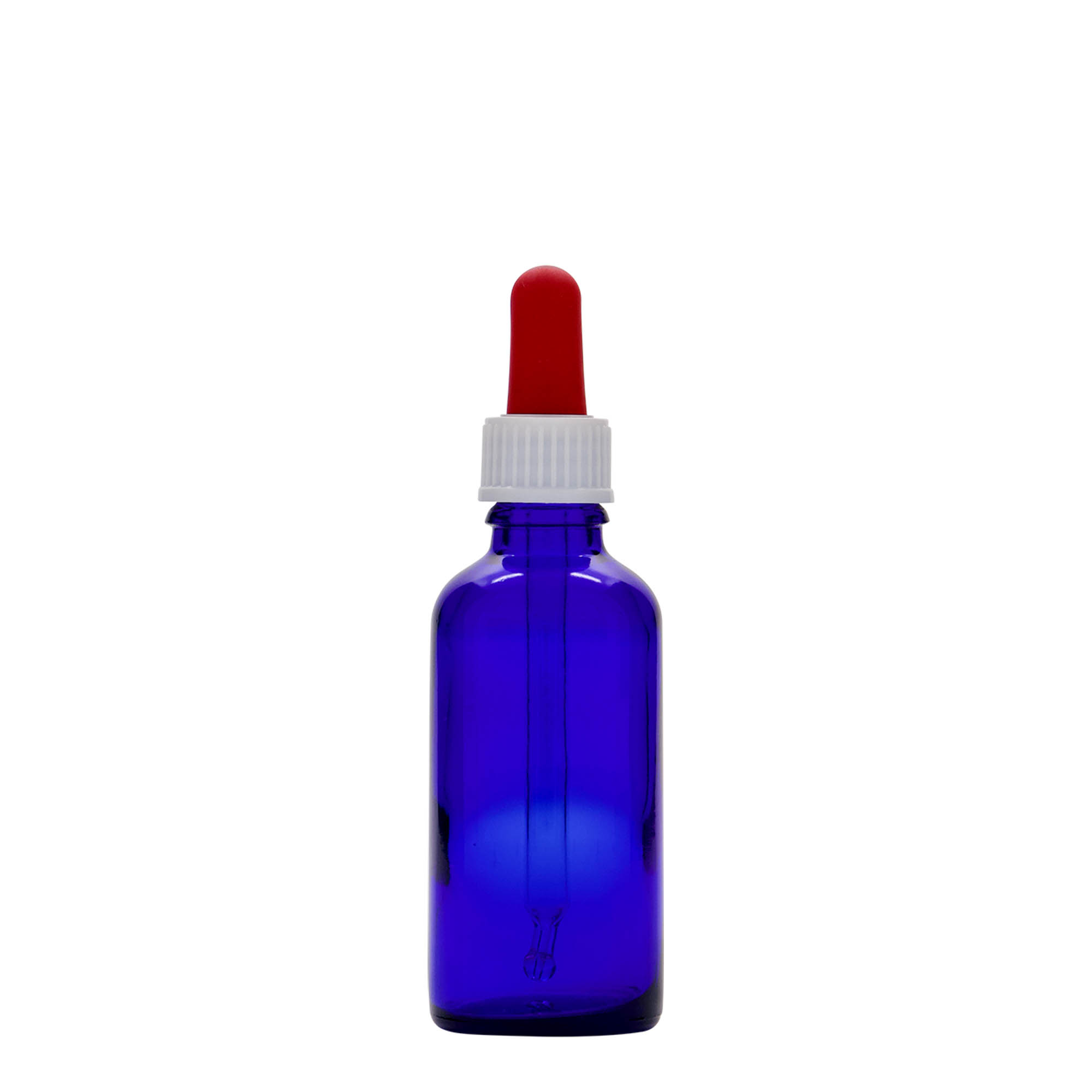 50 ml dropper bottle medicine, glass, royal blue-red, opening: DIN 18 50 ml dropper bottle medicine, glass, royal blue-red, opening: DIN 18