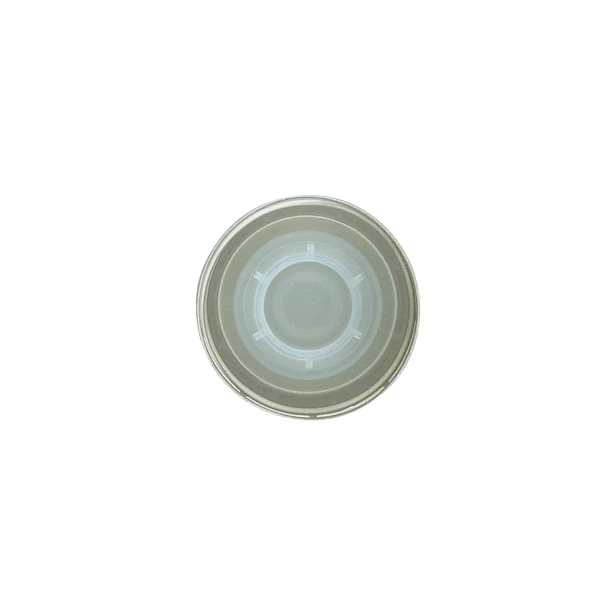 Screw cap with pouring insert, metal-plastic, gold, for opening: PP 31.5