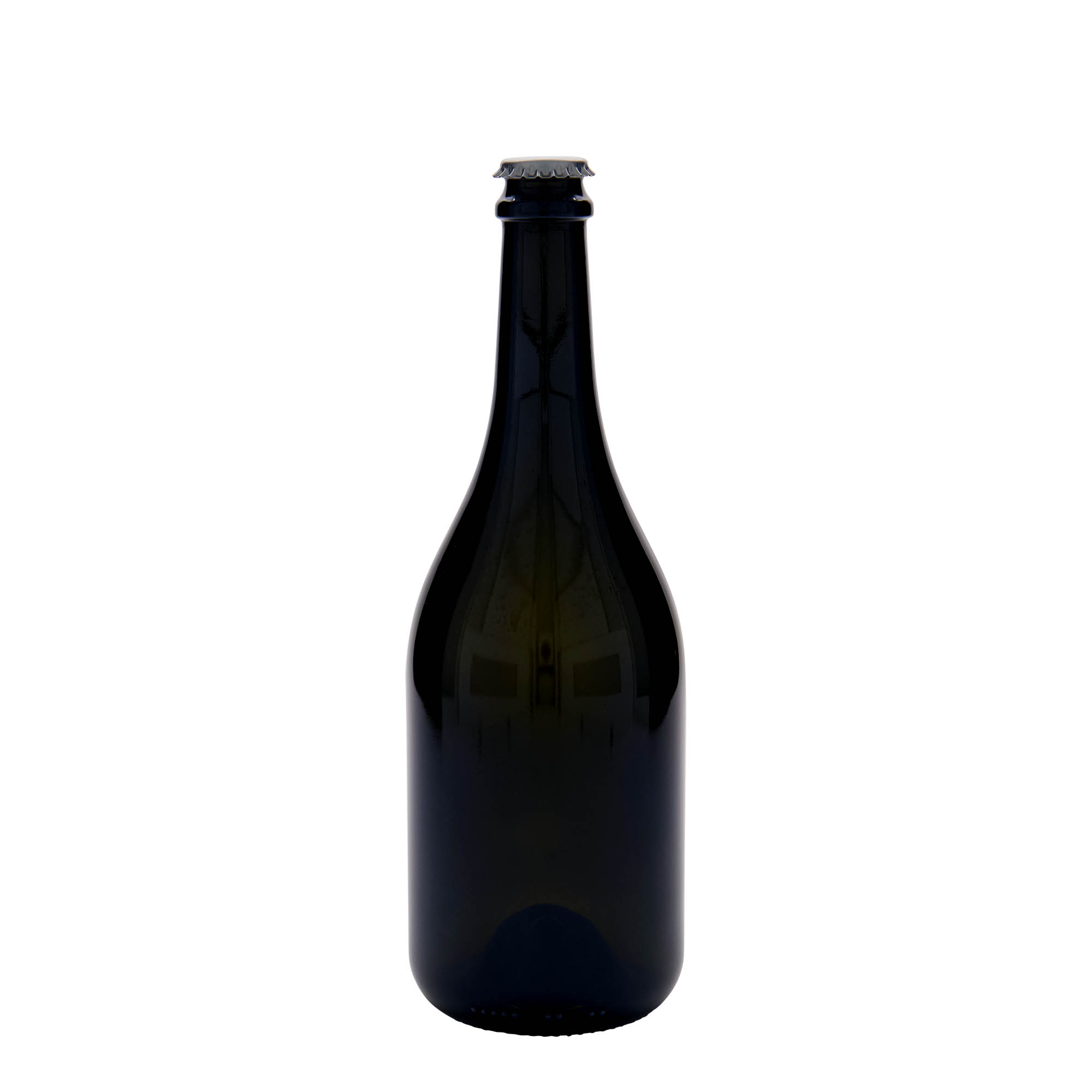 750 ml beer bottle ‘Horta’, glass, antique green, opening: crown cap
