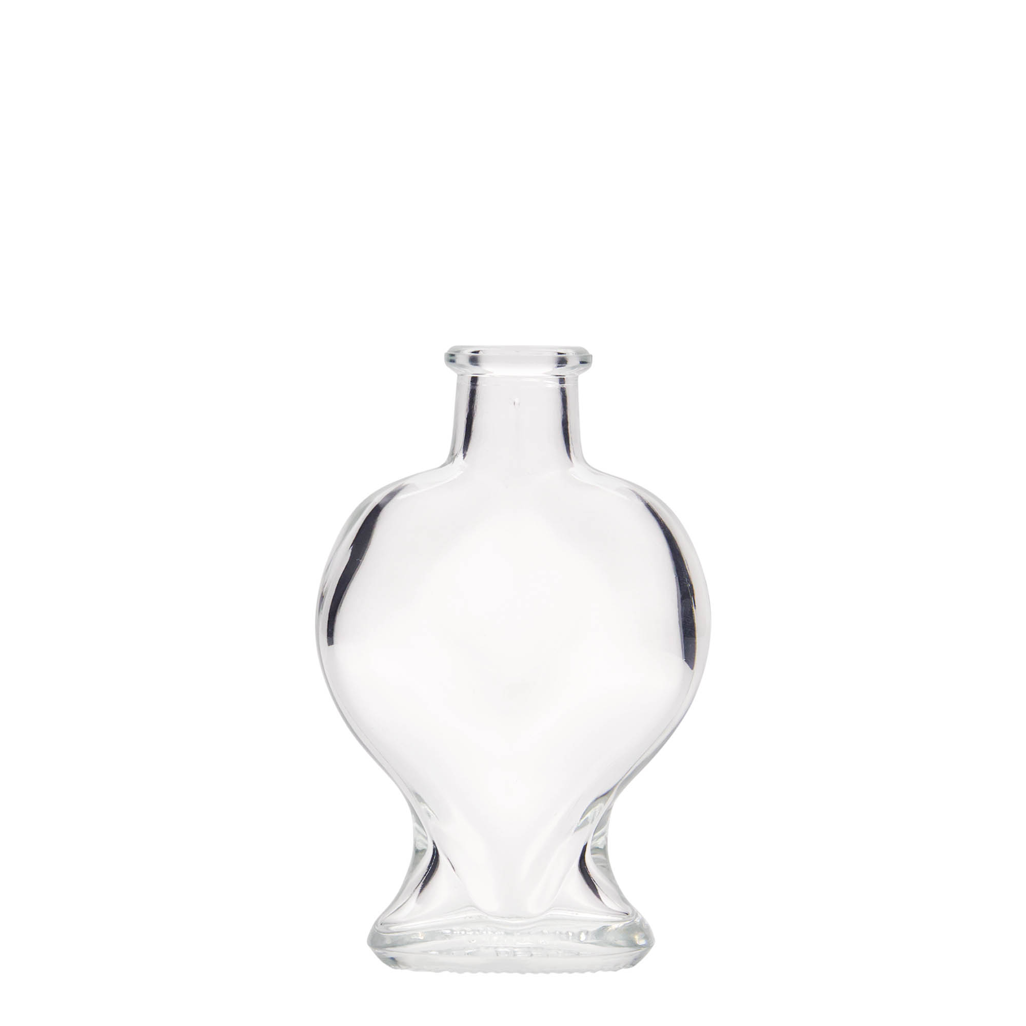 100 ml glass bottle 'Heart', opening: cork