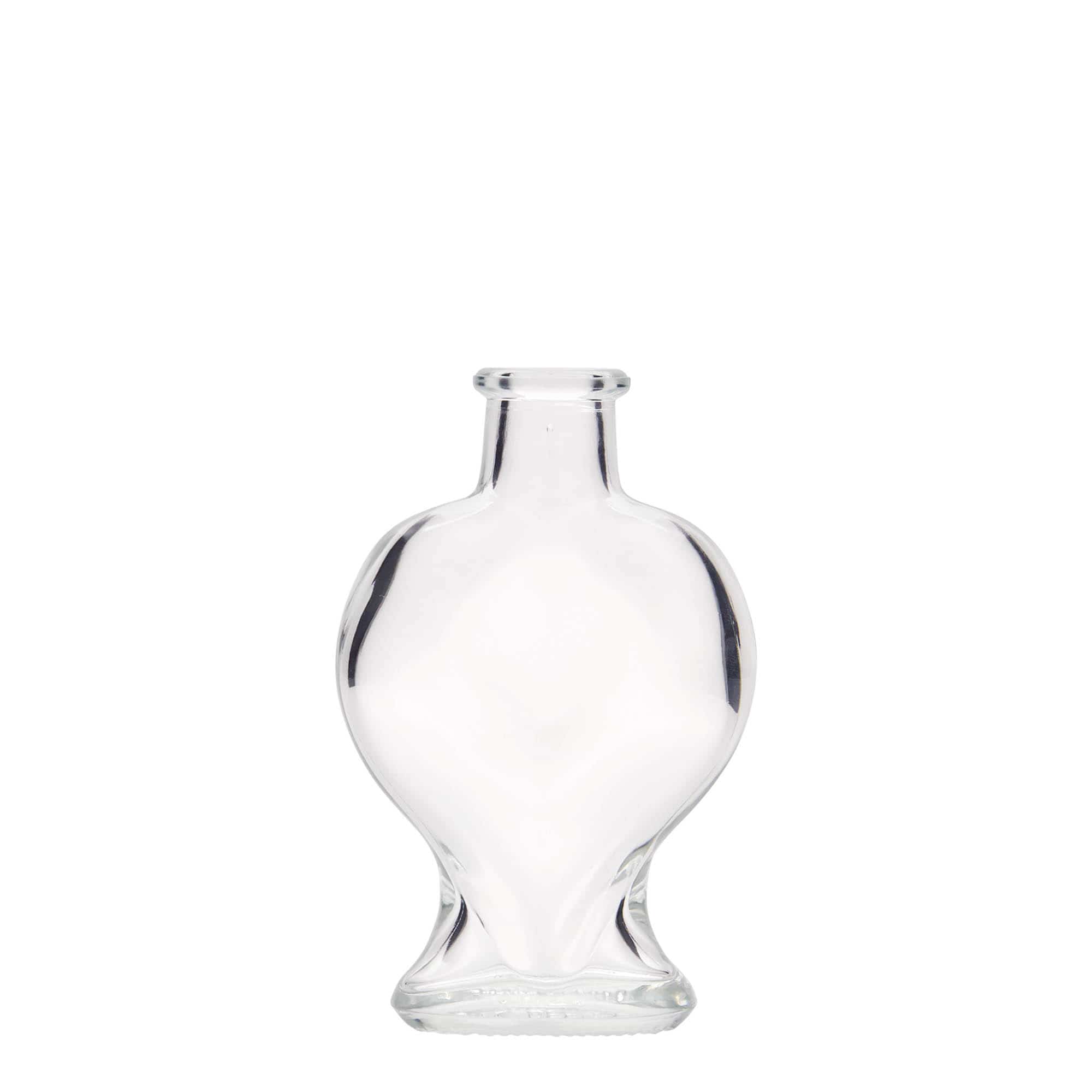 100 ml glass bottle 'Heart', opening: cork
