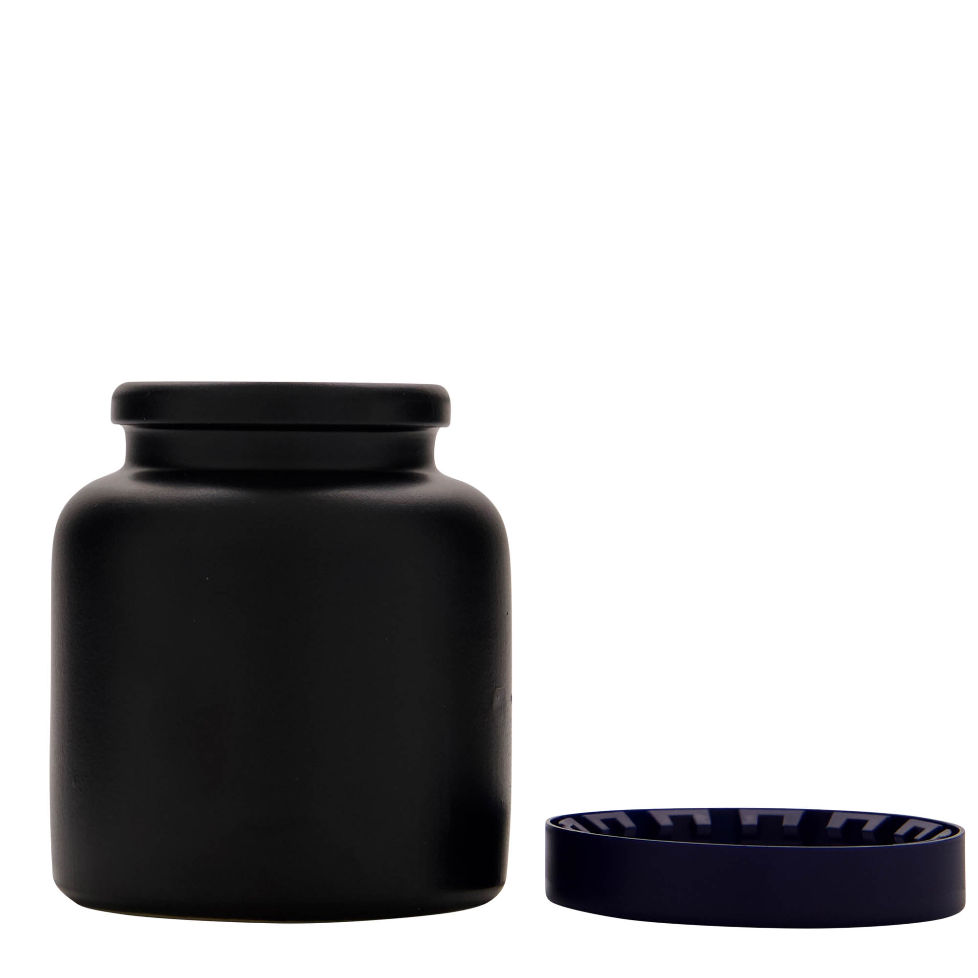 270 ml stoneware pot, ceramic, black, opening: slip lid