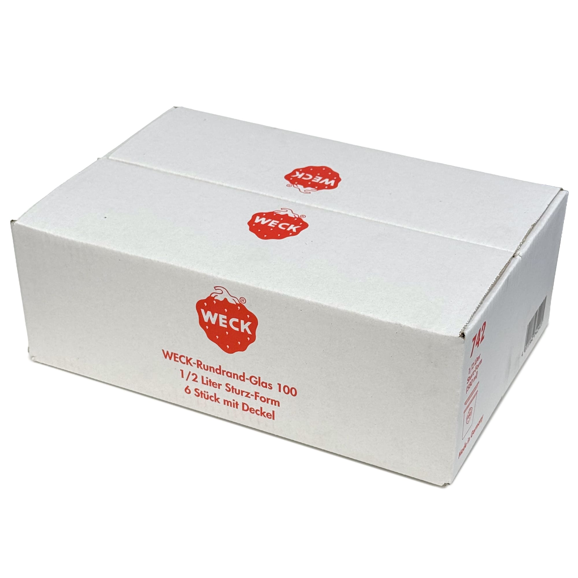 6x 580 ml WECK inverted jar with glass lid RR 100