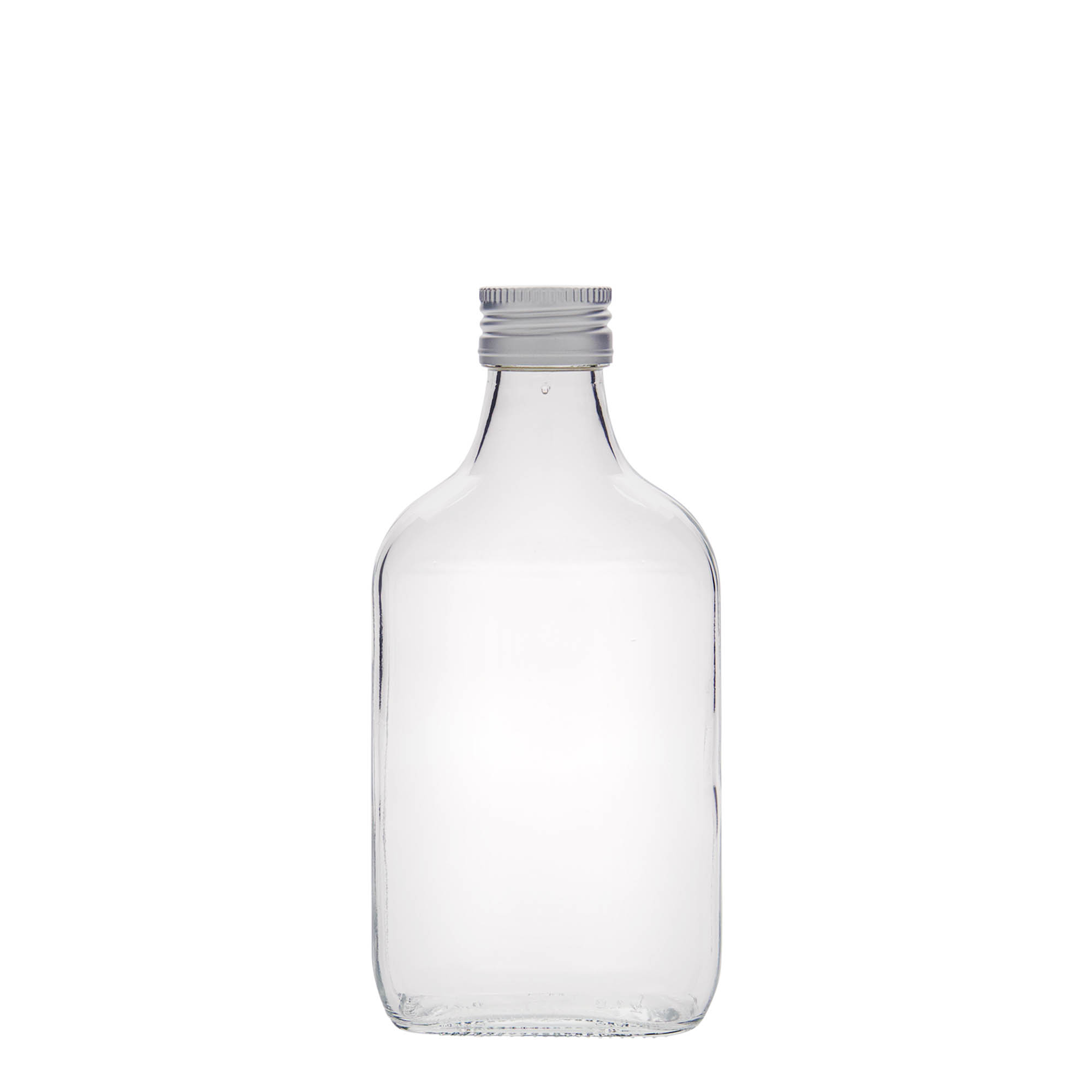 200 ml pocket bottle, rectangular, glass, opening: PP 28 200 ml pocket bottle, rectangular, glass, opening: PP 28