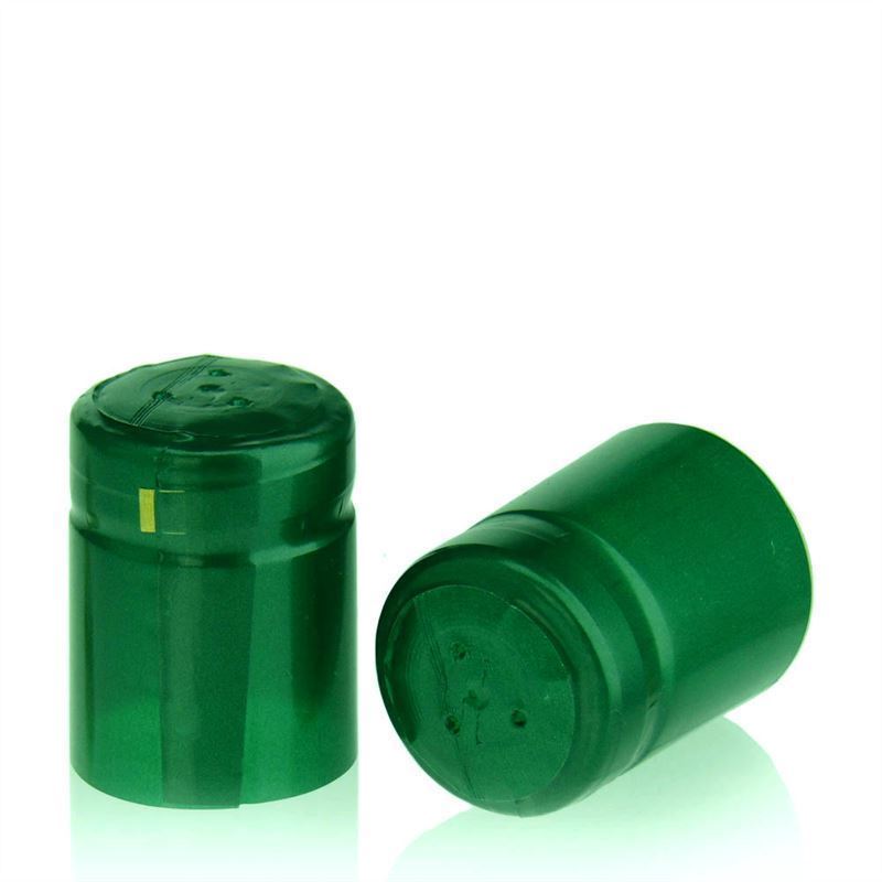 Shrink capsule 32x41, PVC plastic, emerald green Shrink capsule 32x41, PVC plastic, emerald green