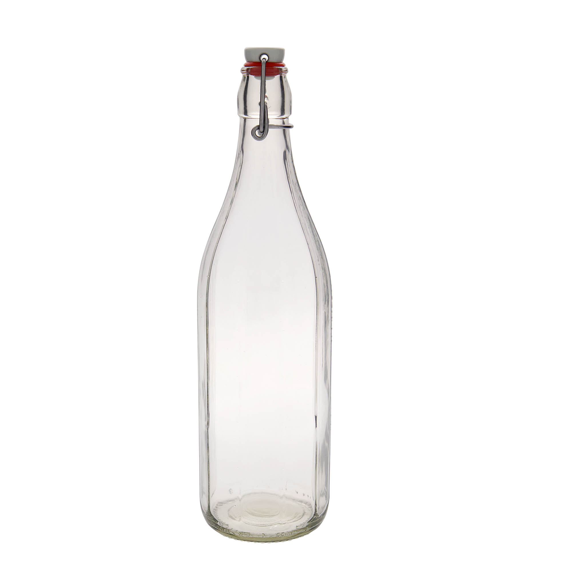 1,000 ml glass bottle 'Bravo' #, decagonal, opening: swing top closure