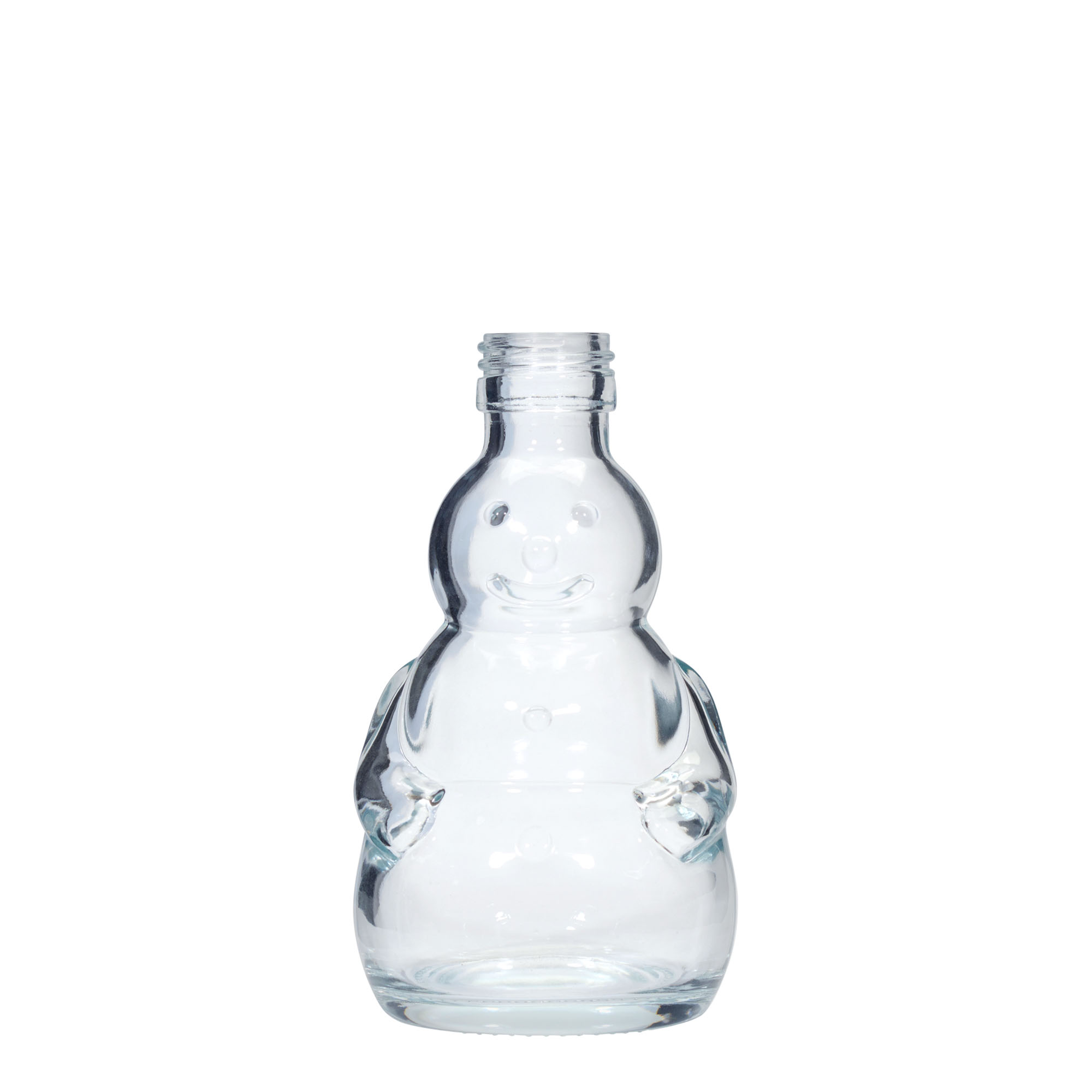 200 ml glass bottle 'Snowman', opening: PP 28