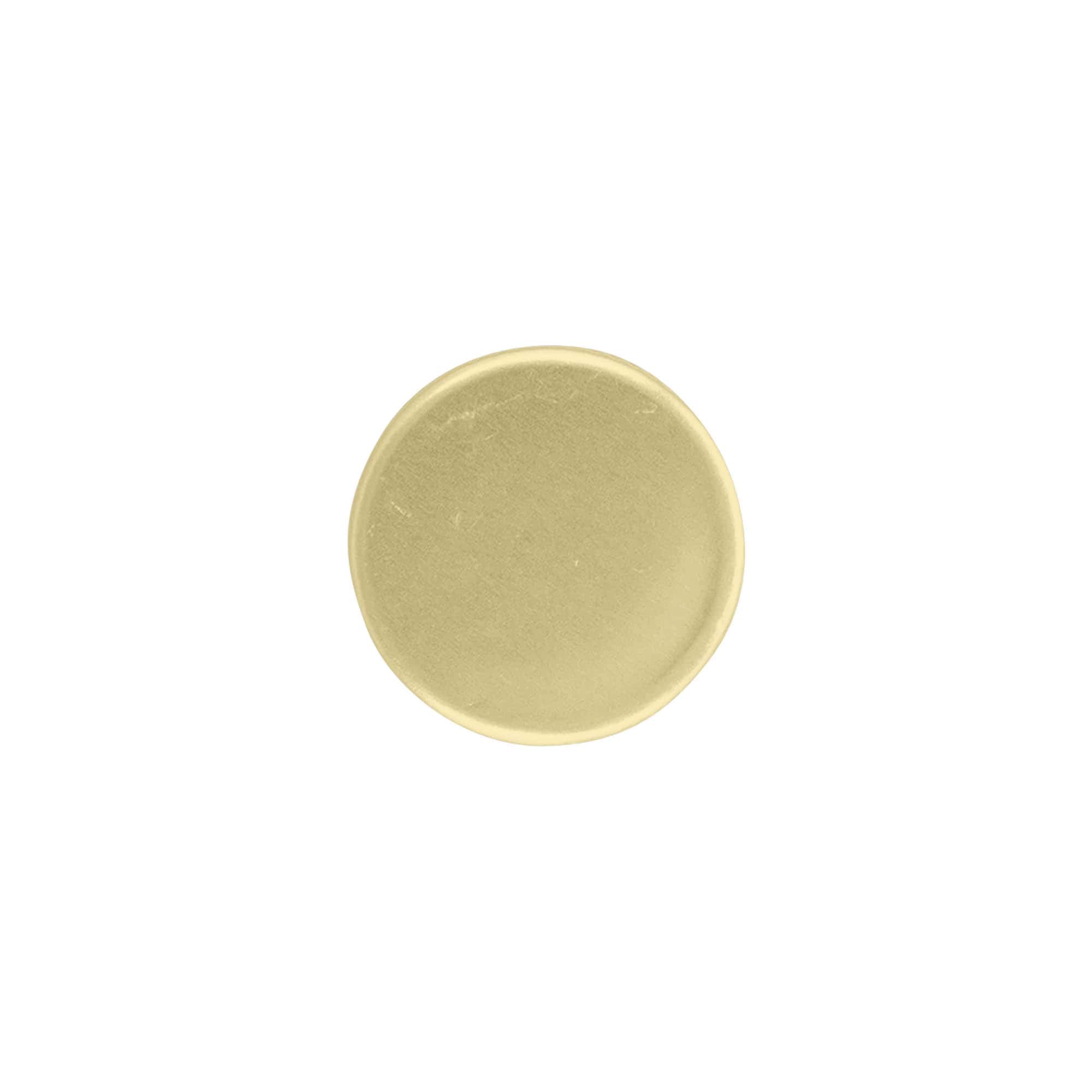Screw cap with pouring insert, metal-plastic, gold, for opening: PP 31.5