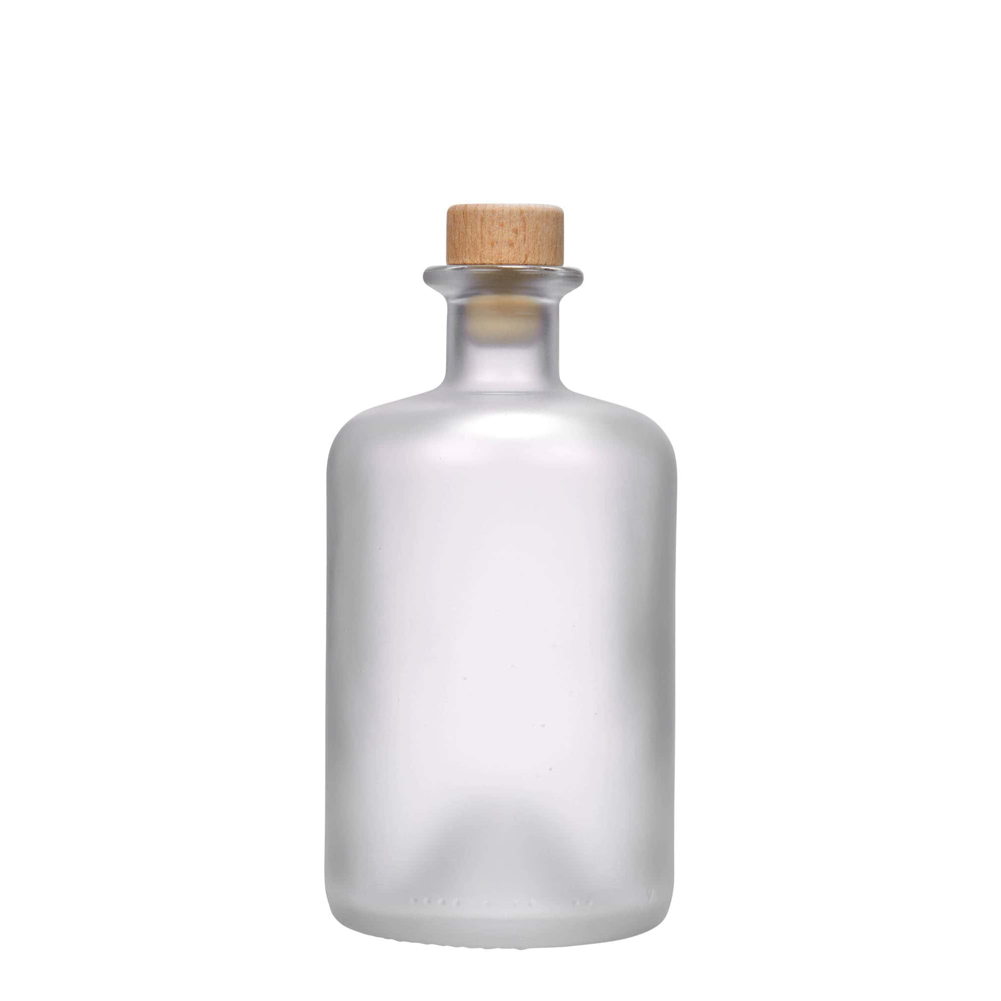 500 ml glass bottle apothecary, frosted, opening: cork
