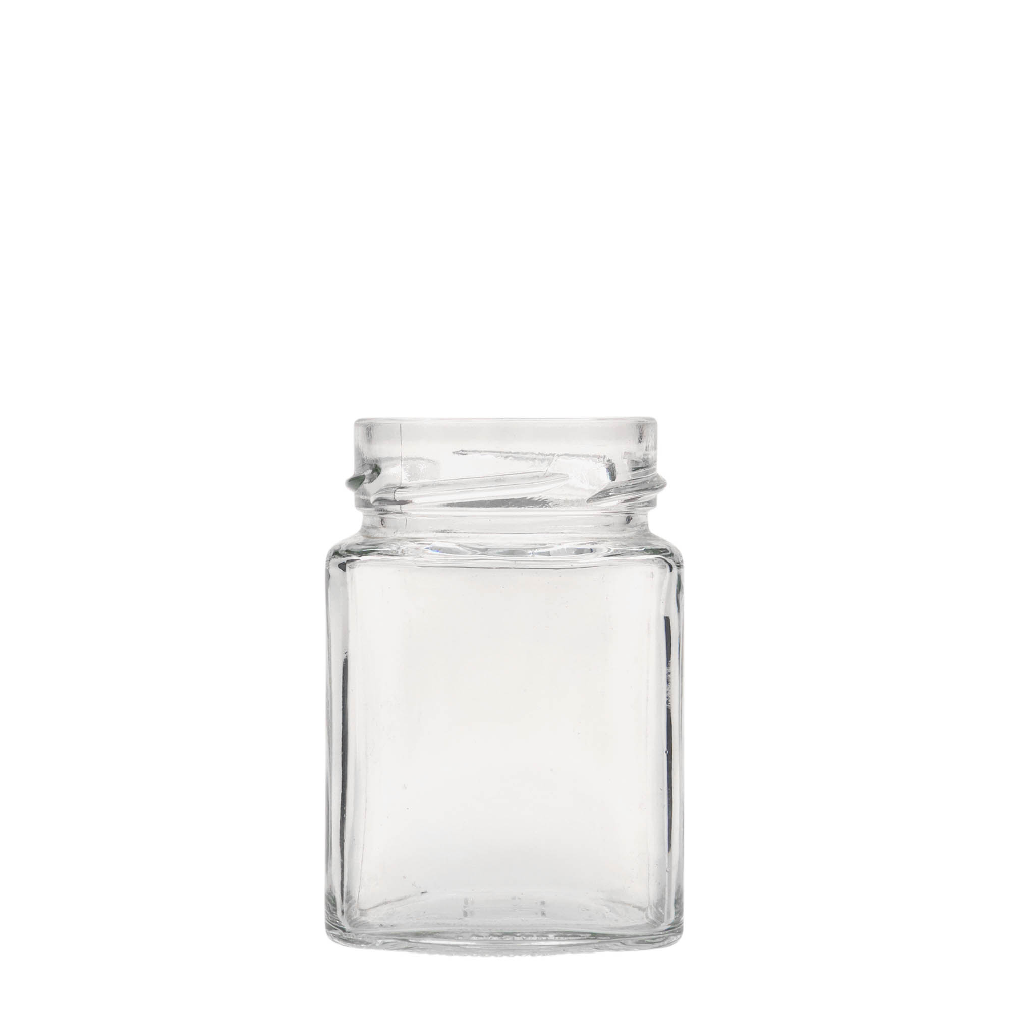 212 ml square jar ‘Funny’, opening: Deep-Twist-off (DTO 58)