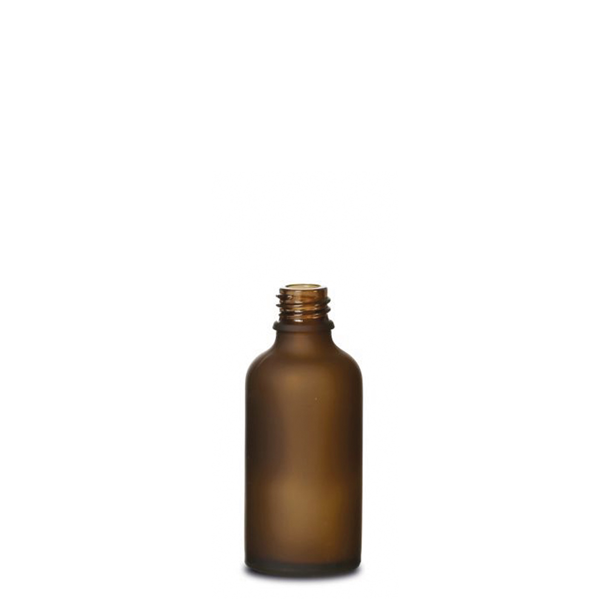 50 ml medical bottle, glass, brown frosted, opening: DIN 18