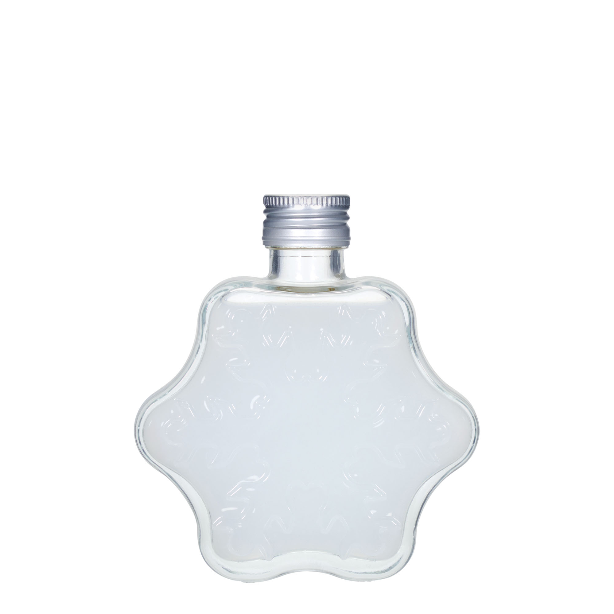 200 ml glass bottle 'Snowflake', opening: PP 28 200 ml glass bottle 'Snowflake', opening: PP 28