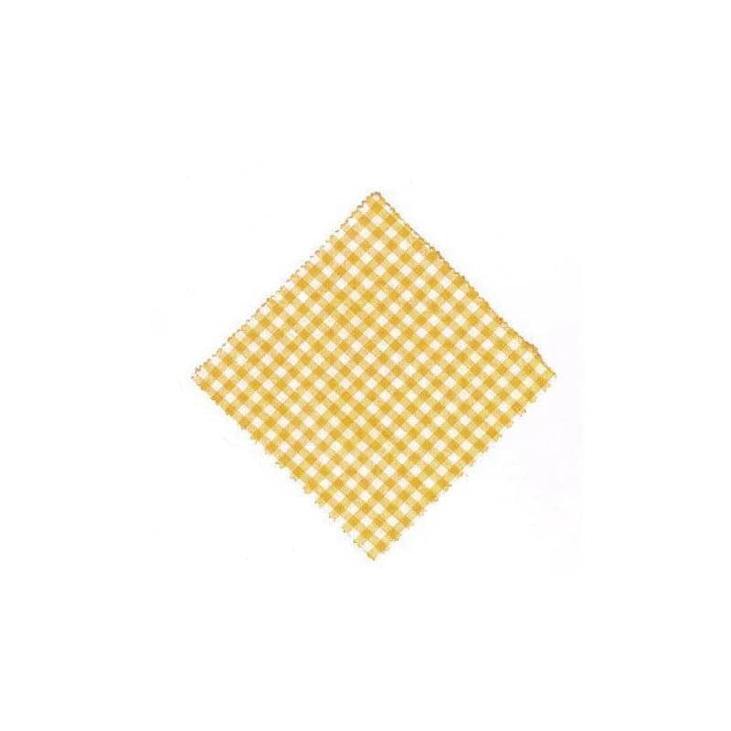 Checked fabric jar cover 15x15, square, textile, yellow, for opening: TO58-TO82
