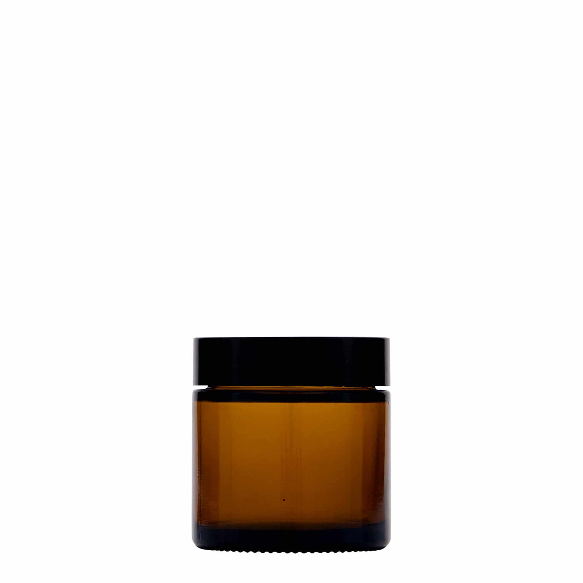 60 ml jar ‘Brown Line’, glass, brown, opening: screw cap