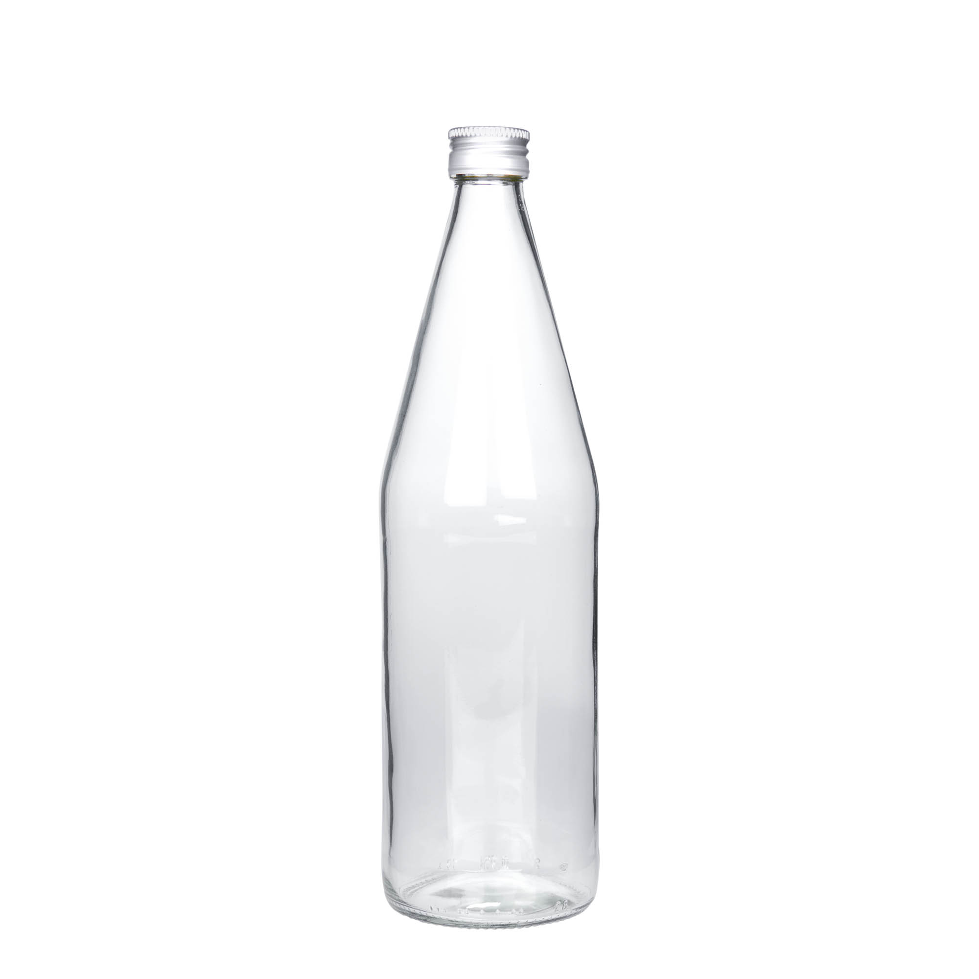 750 ml universal bottle carrot shape, glass, opening: PP 28 750 ml universal bottle carrot shape, glass, opening: PP 28