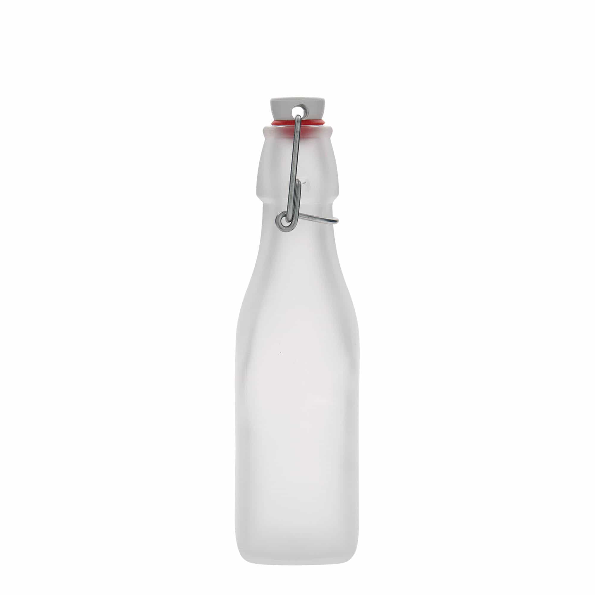 250 ml glass bottle 'Swing, square, white, opening: swing top closure