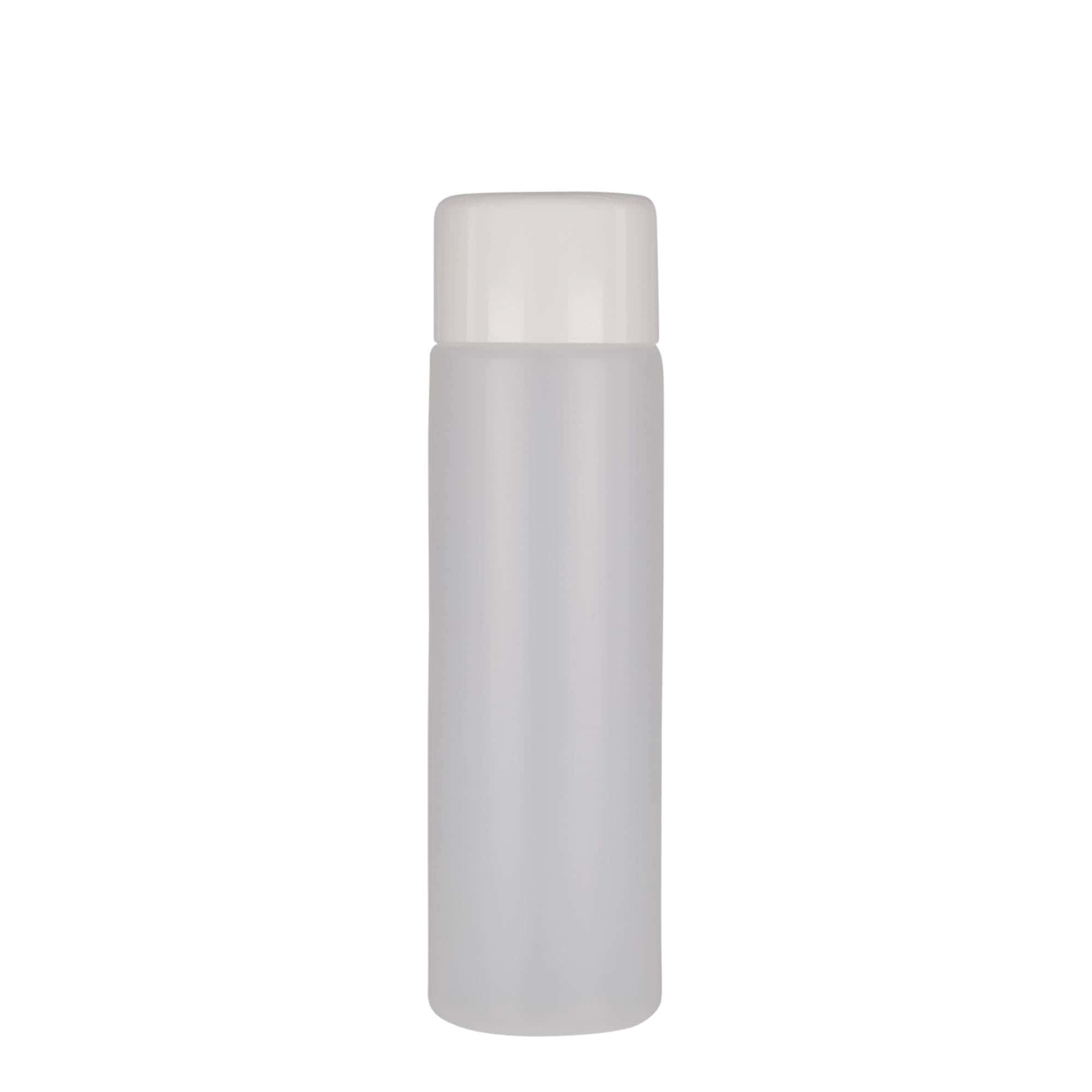 250 ml round bottle, PE plastic, natural, opening: screw cap