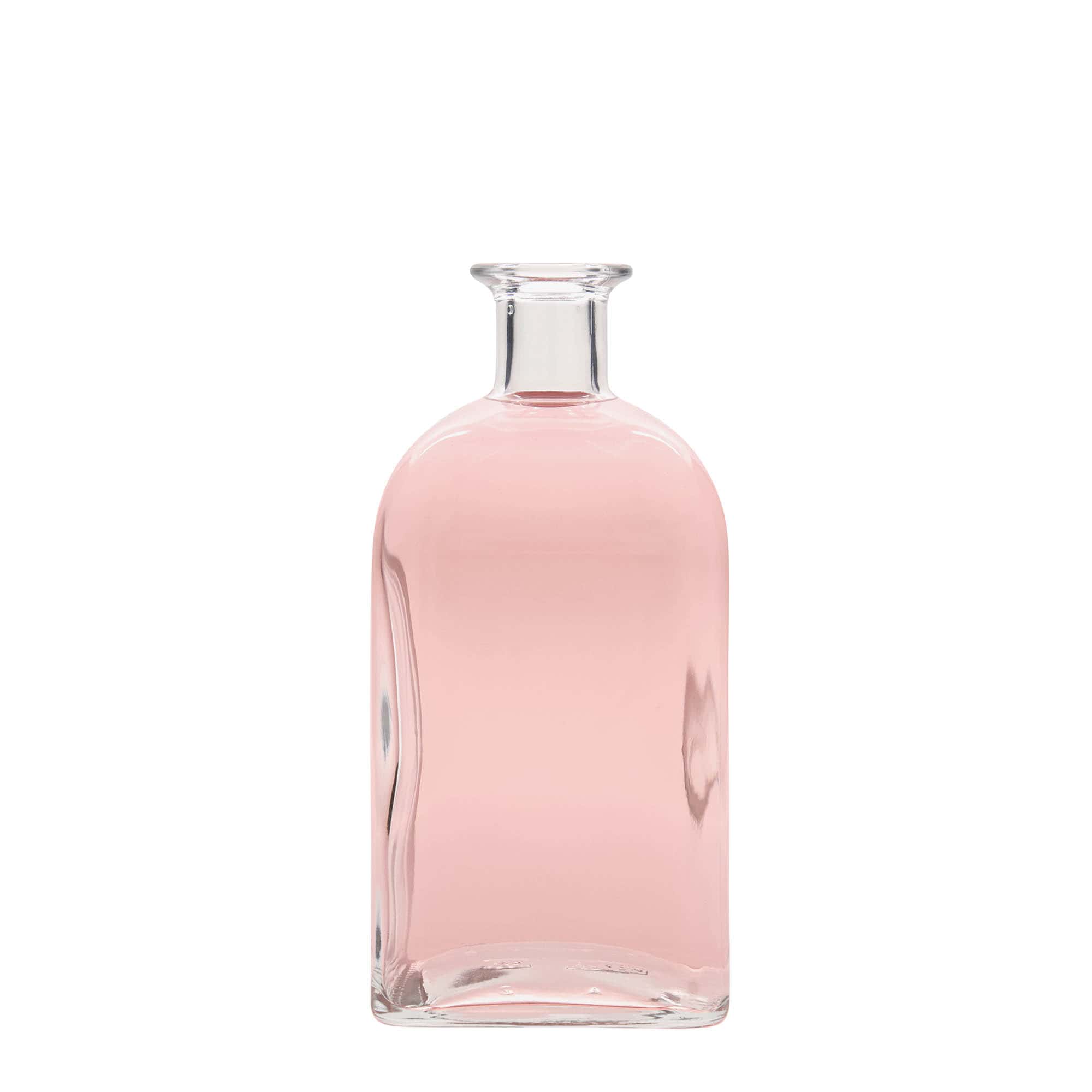 700 ml glass bottle Apothecary Carré, square, opening: cork