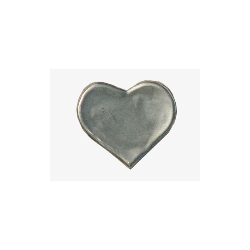 Tin label 'Heart', metal, silver