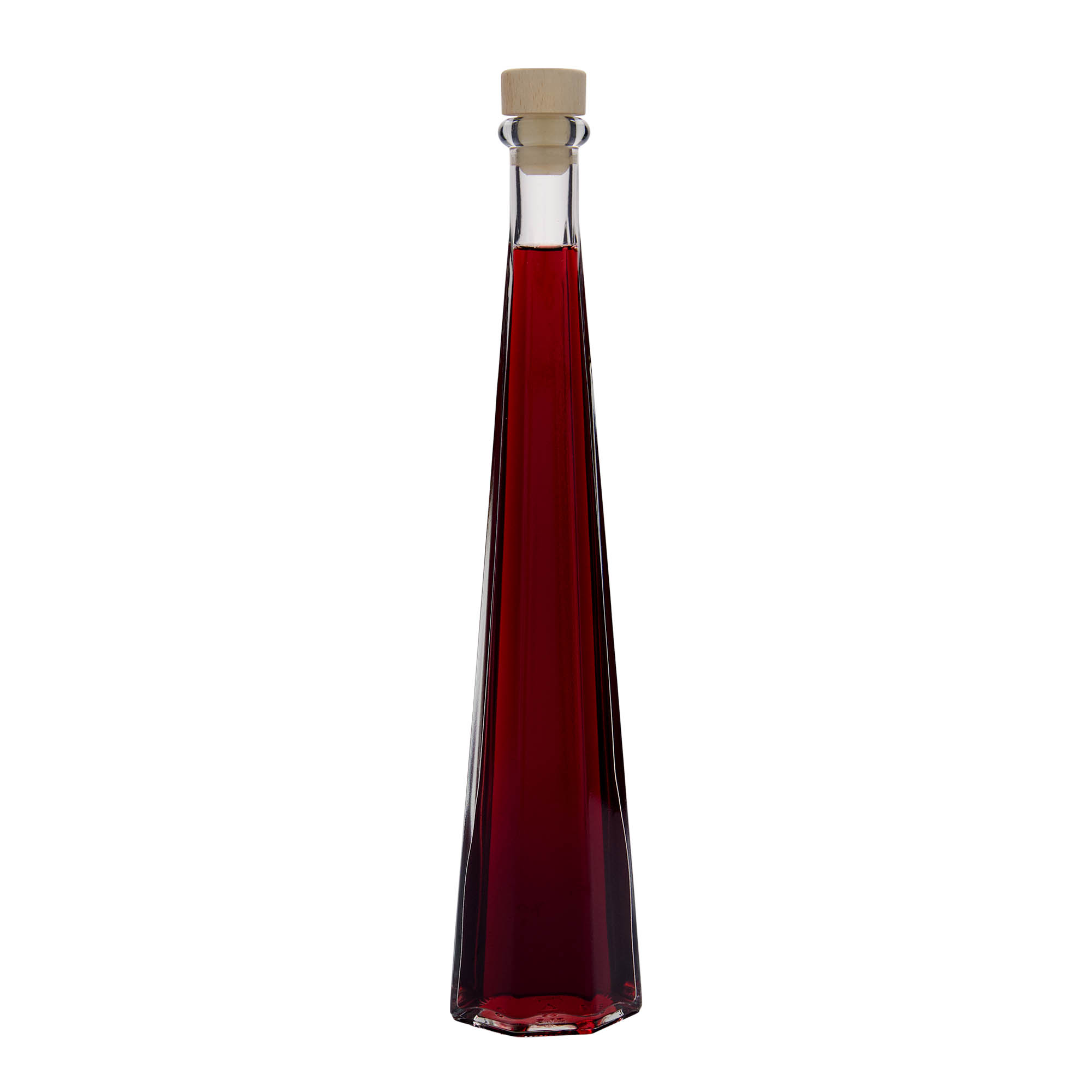 200 ml glass bottle ‘Dama Sexta’, hexagonal, opening: cork