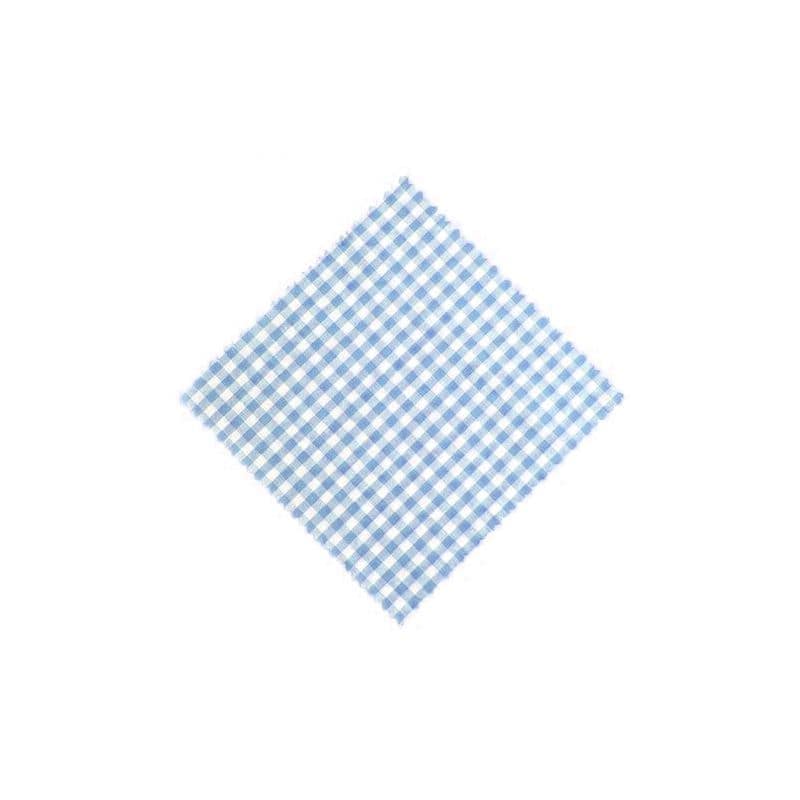 Checked fabric jar cover 15x15, square, textile, light blue, for opening: TO58-TO82