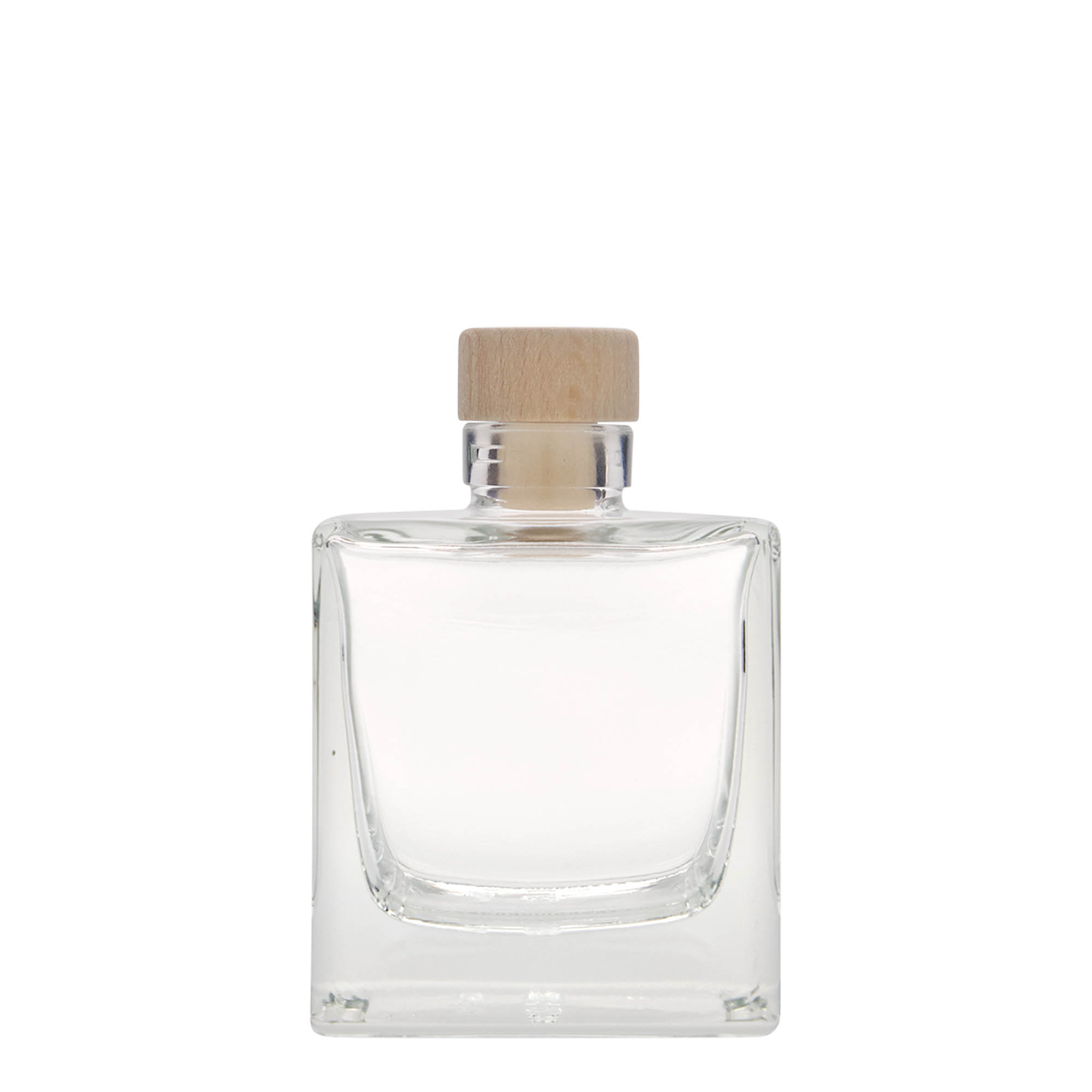 200 ml glass bottle ‘Cube’, square, opening: cork