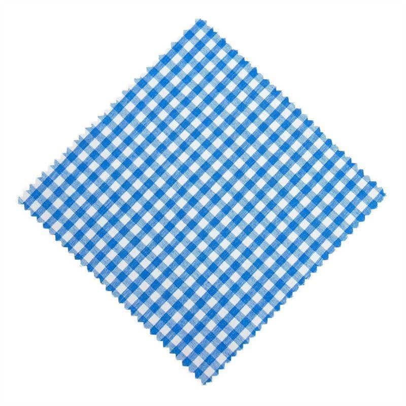 Checked fabric jar cover 15x15, square, textile, petrol, for opening: TO58-TO82