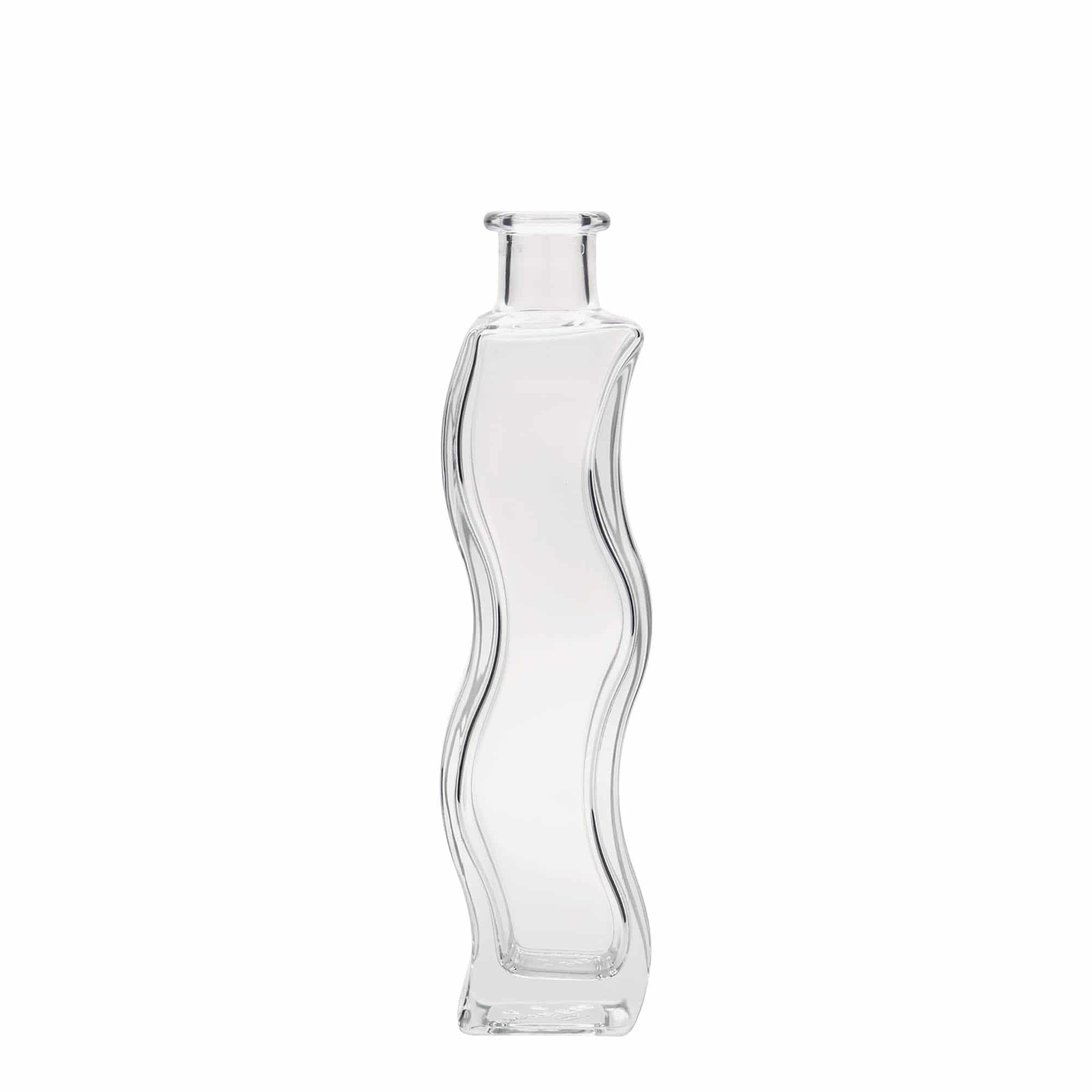 200 ml glass bottle 'Wave', square, opening: cork