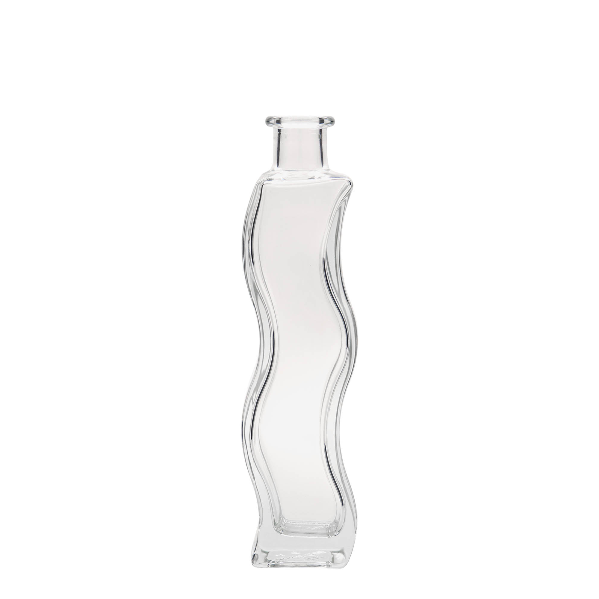 200 ml glass bottle 'Wave', square, opening: cork 200 ml glass bottle 'Wave', square, opening: cork