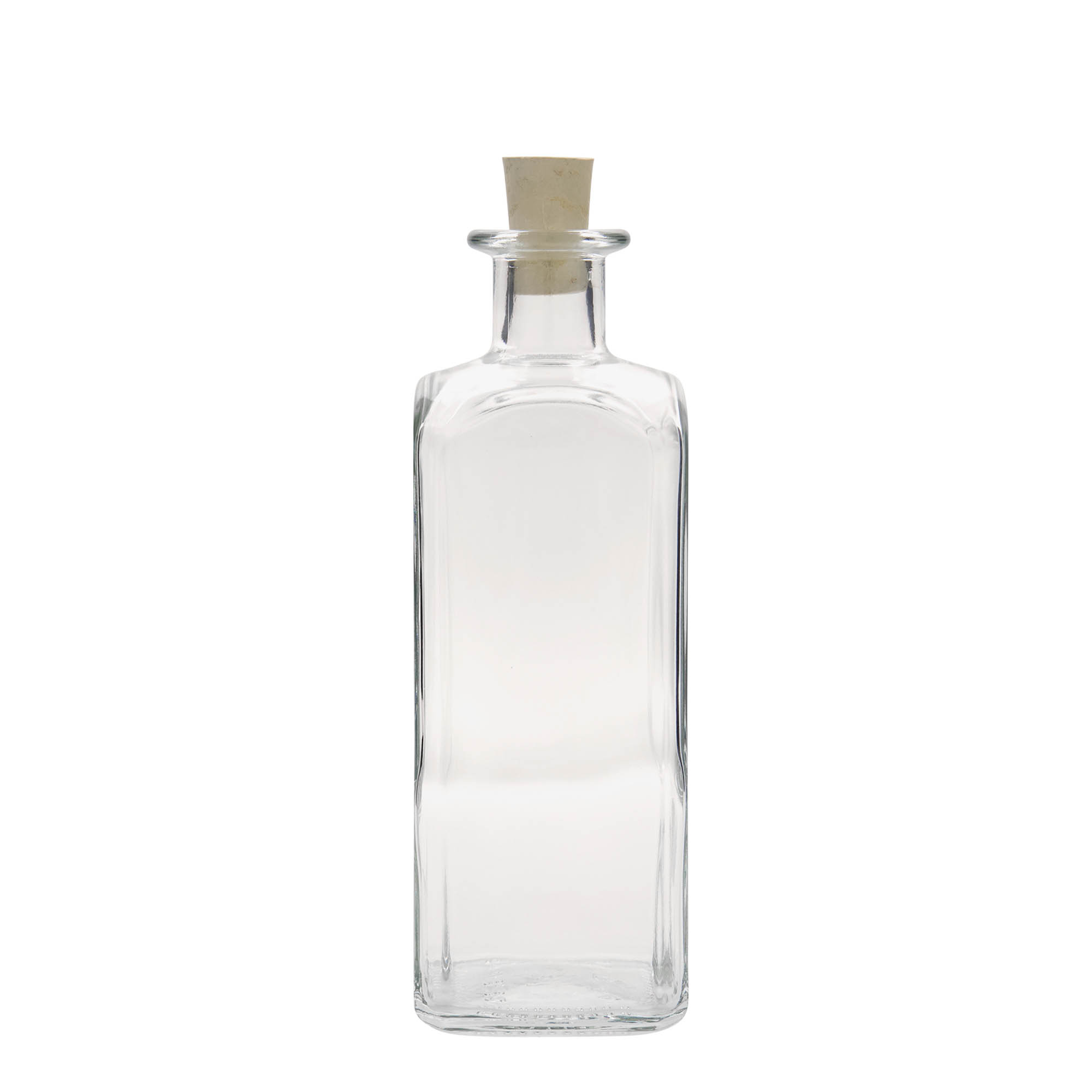 500 ml glass bottle Apothecary Carré, square, opening: cork