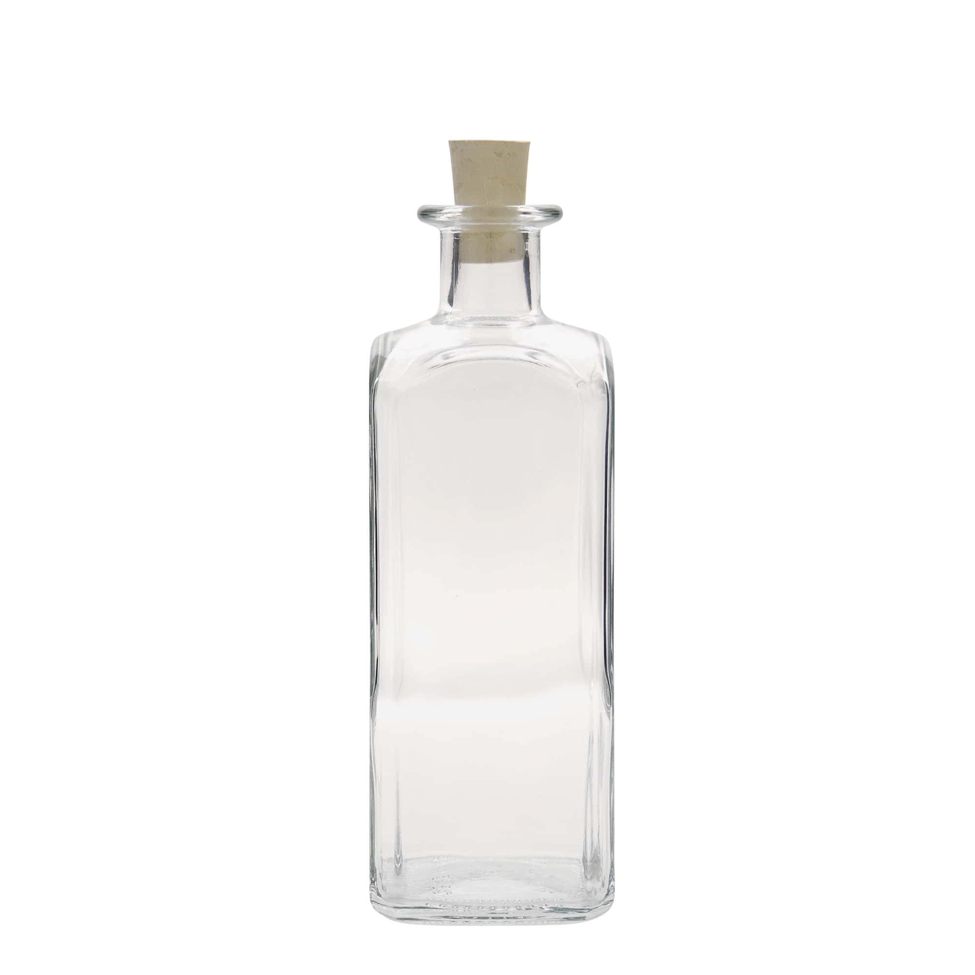 500 ml glass bottle Apothecary Carré, square, opening: cork