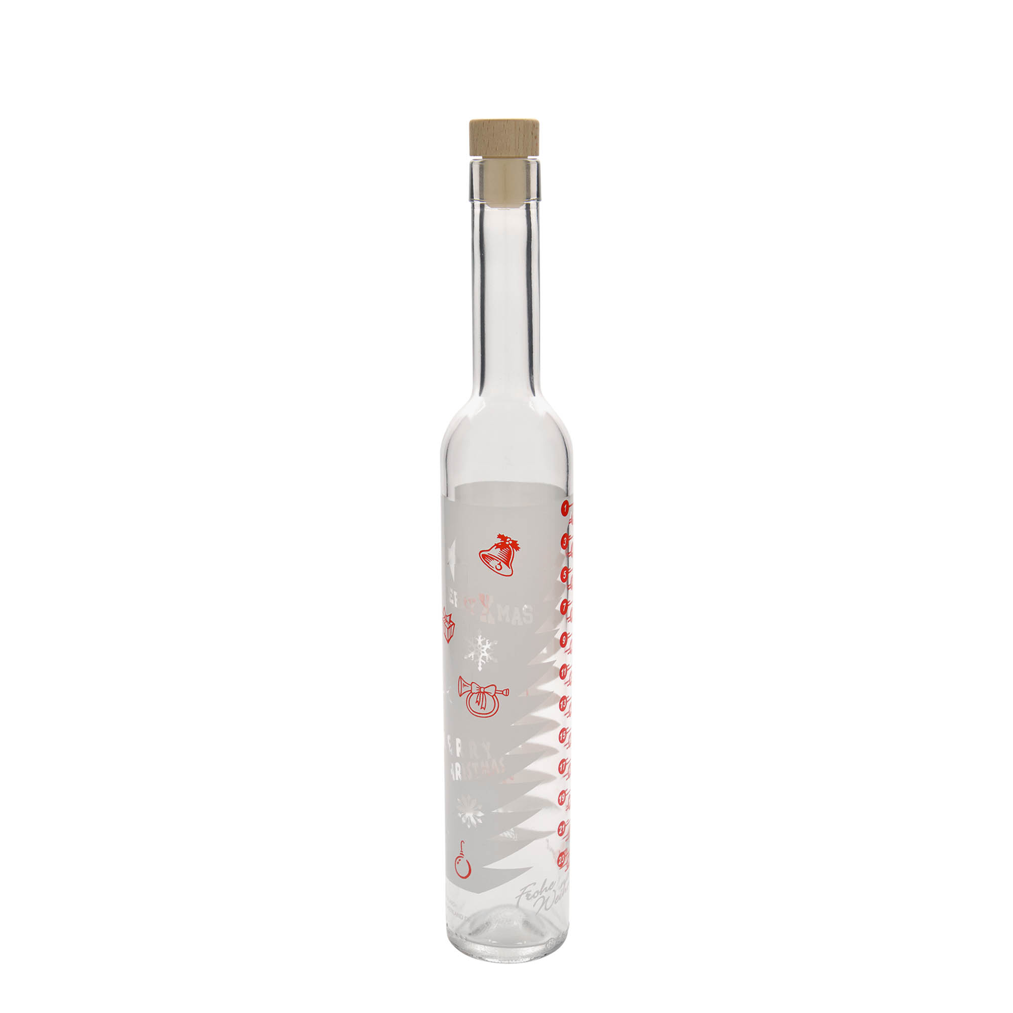 500 ml glass bottle Maximo printed ‘Advent calendar’, opening: cork