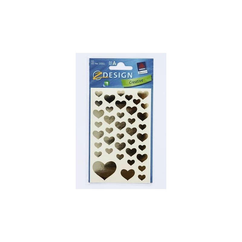 Zweckform Stickers 'Hearts', paper, gold