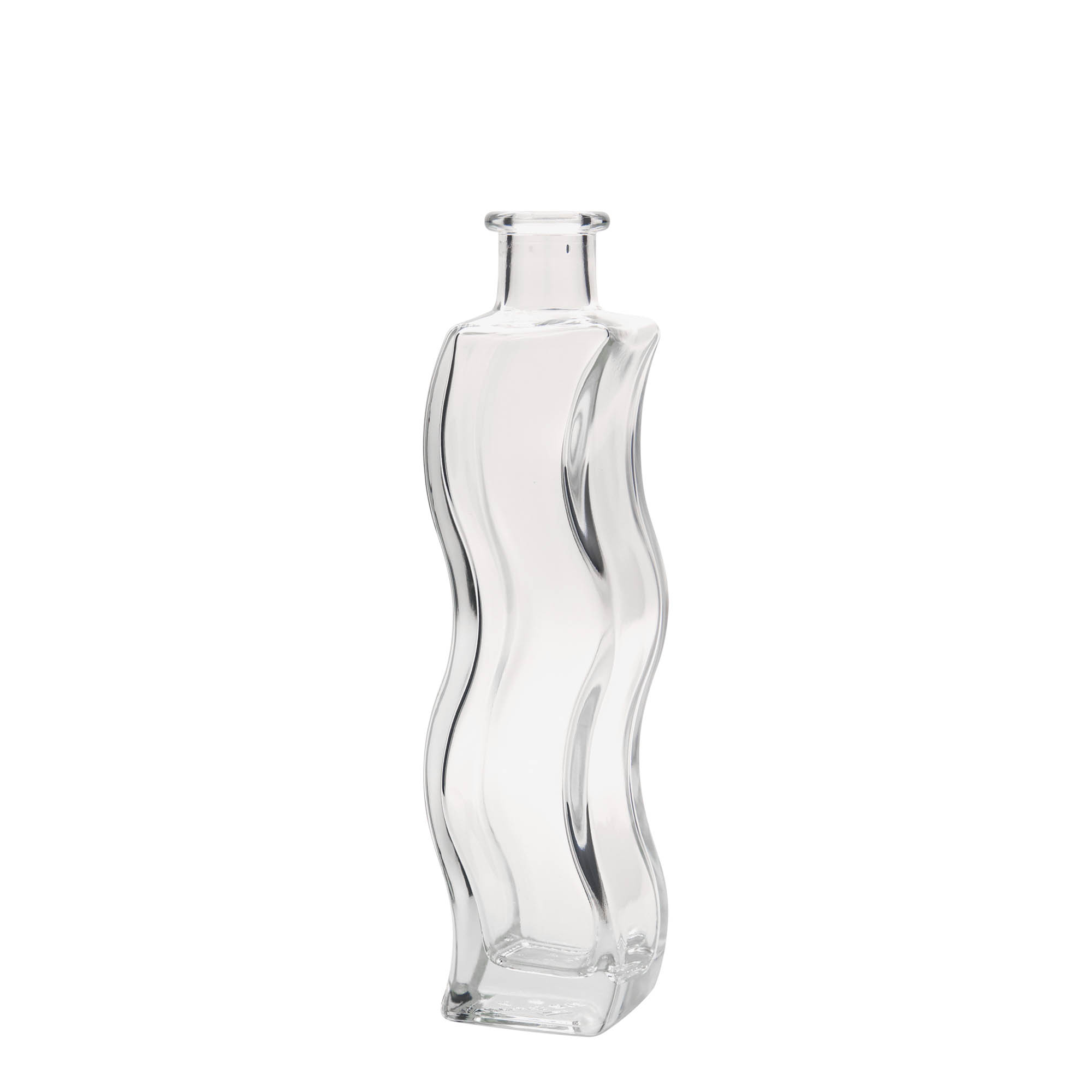 200 ml glass bottle 'Wave', square, opening: cork 200 ml glass bottle 'Wave', square, opening: cork