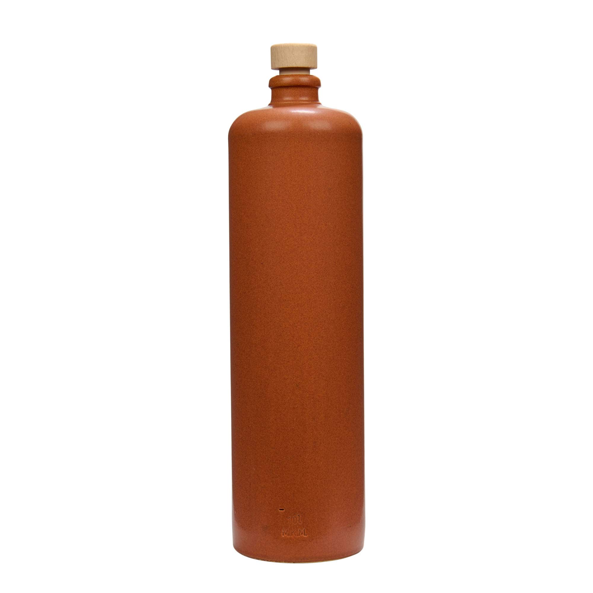 1,000 ml clay jug, stoneware, red-brown, opening: cork