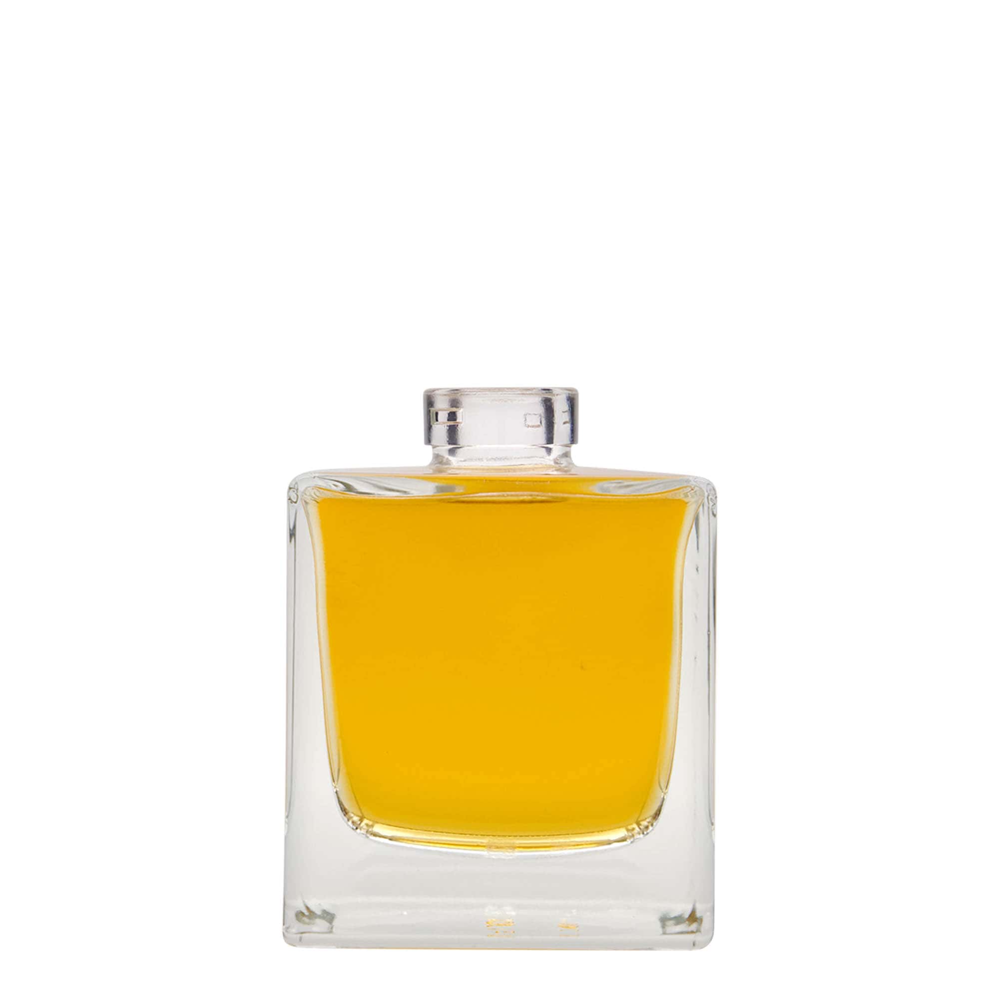 200 ml glass bottle 'Cube', square, opening: cork