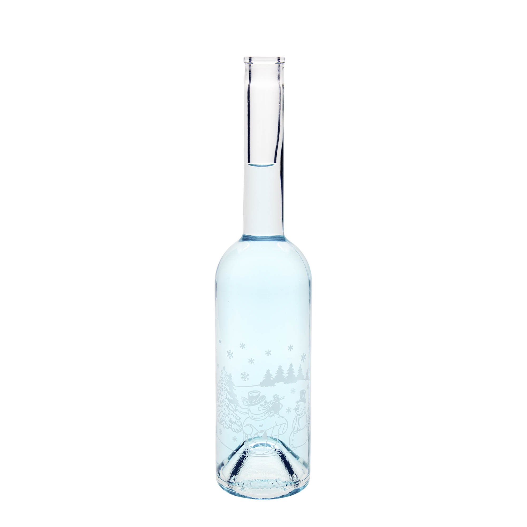 500 ml glass bottle 'Opera', motif: snowman bottle, opening: cork 500 ml glass bottle 'Opera', motif: snowman bottle, opening: cork