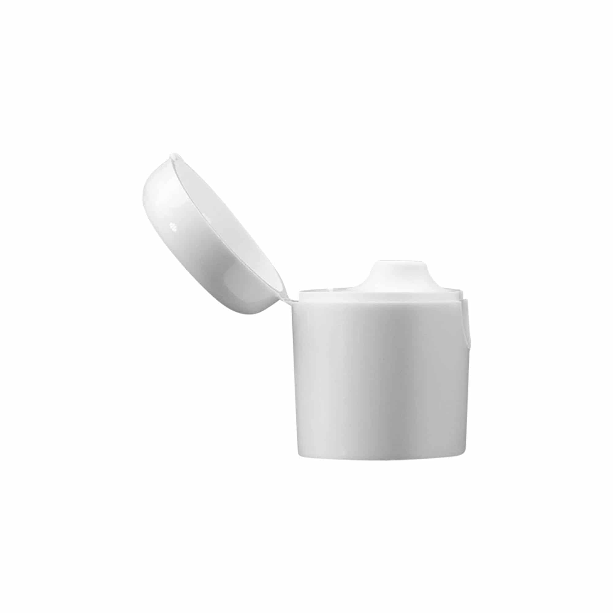 Screw cap with hinged flap for ‘Indy’, plastic, white