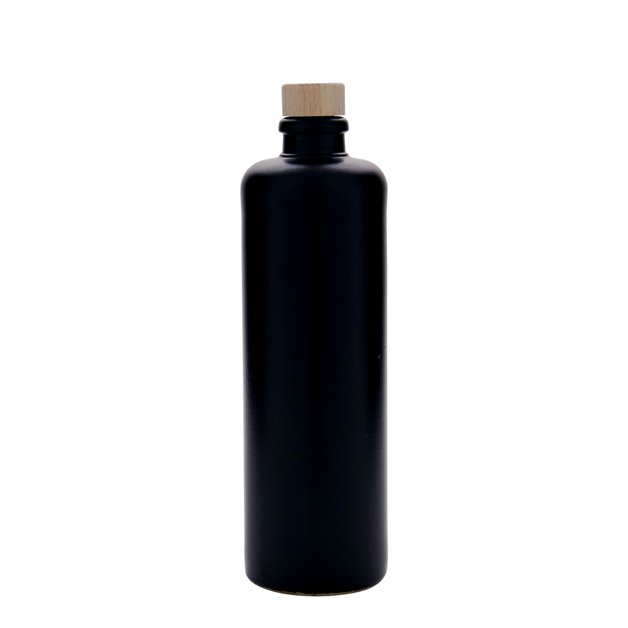 500 ml clay jug, stoneware, black, opening: cork