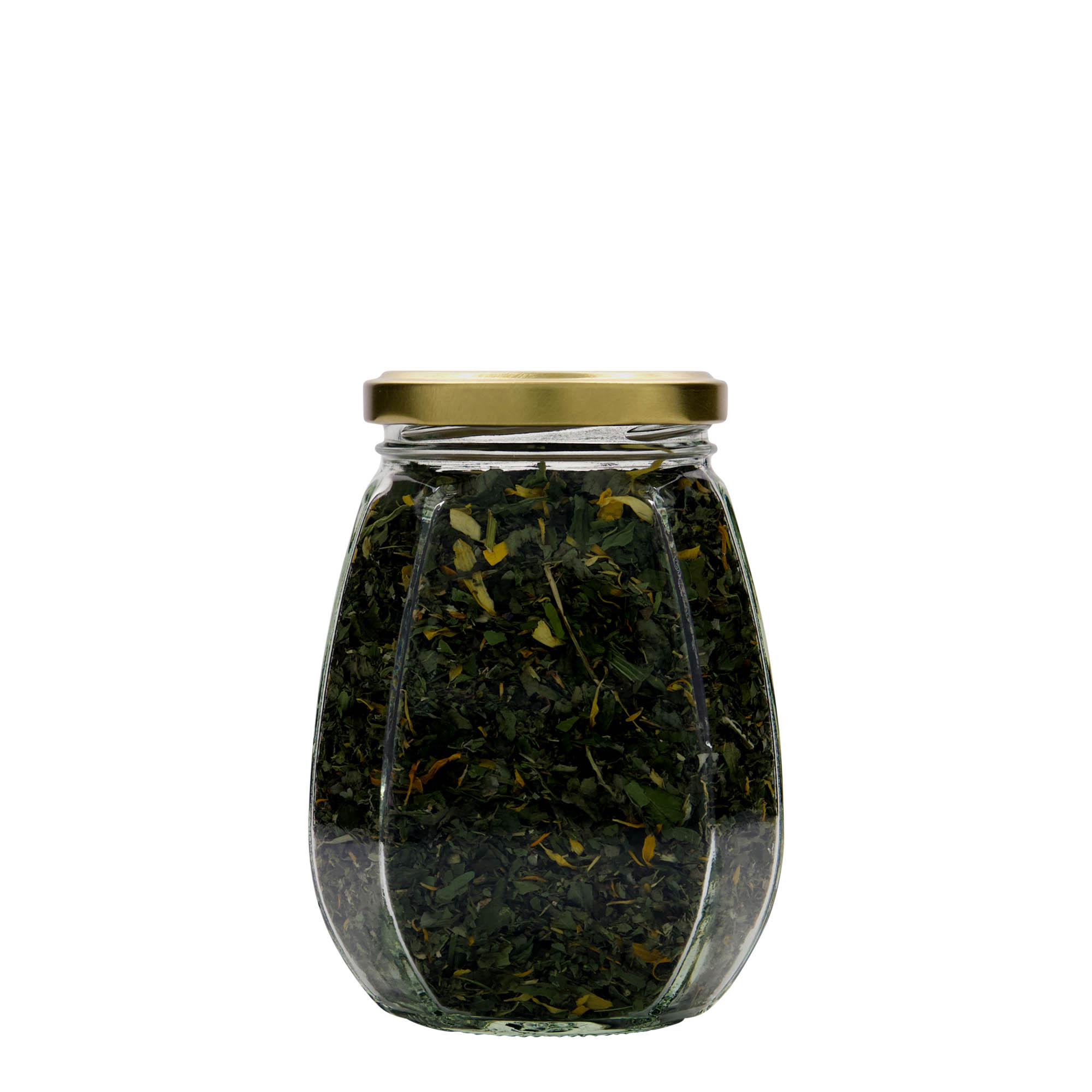 385 ml decorative jar, hexagonal, opening: Twist-off (TO 63)